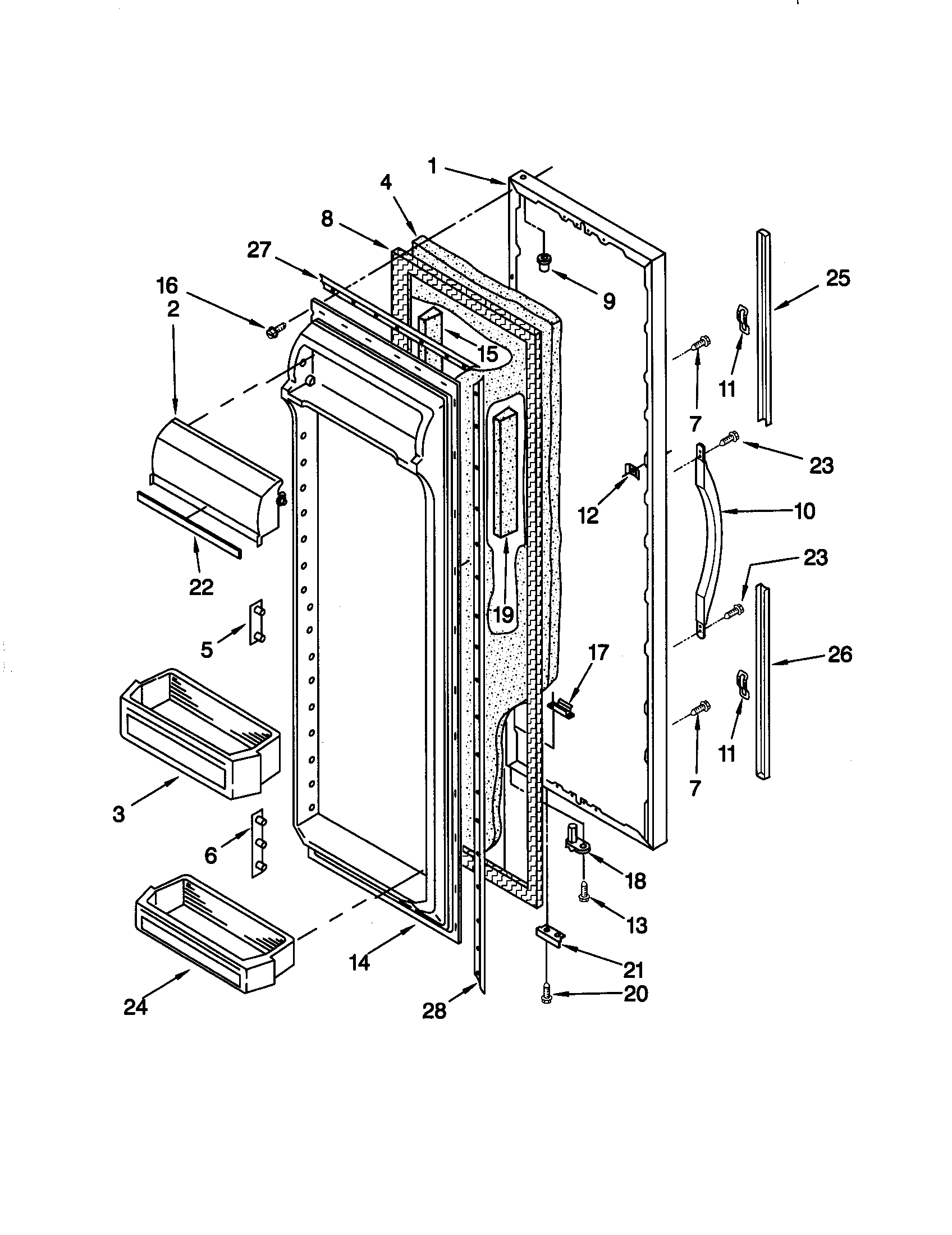 Kenmore 10659045990 refrigerator door diagram