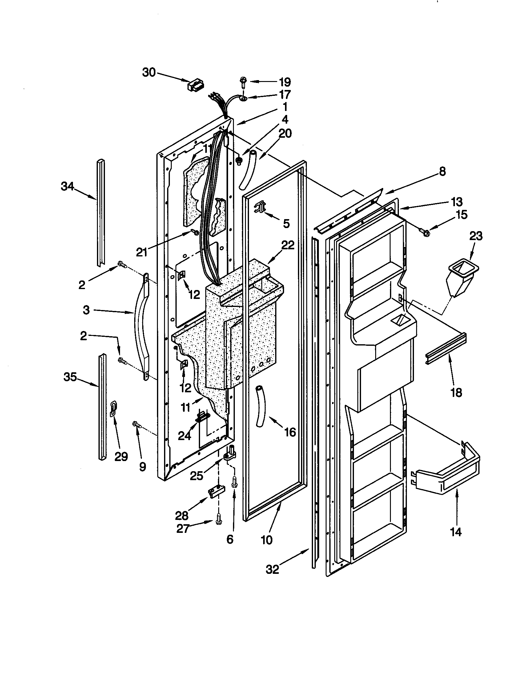 Kenmore 10659045990 freezer door diagram