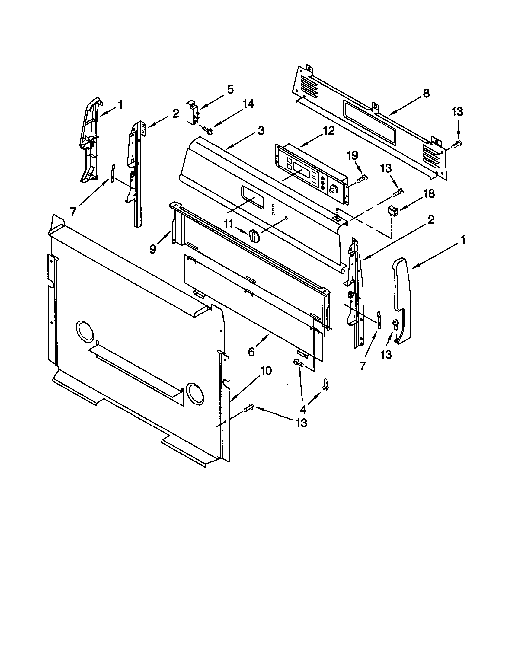 Whirlpool SF365PEGN0 control panel diagram