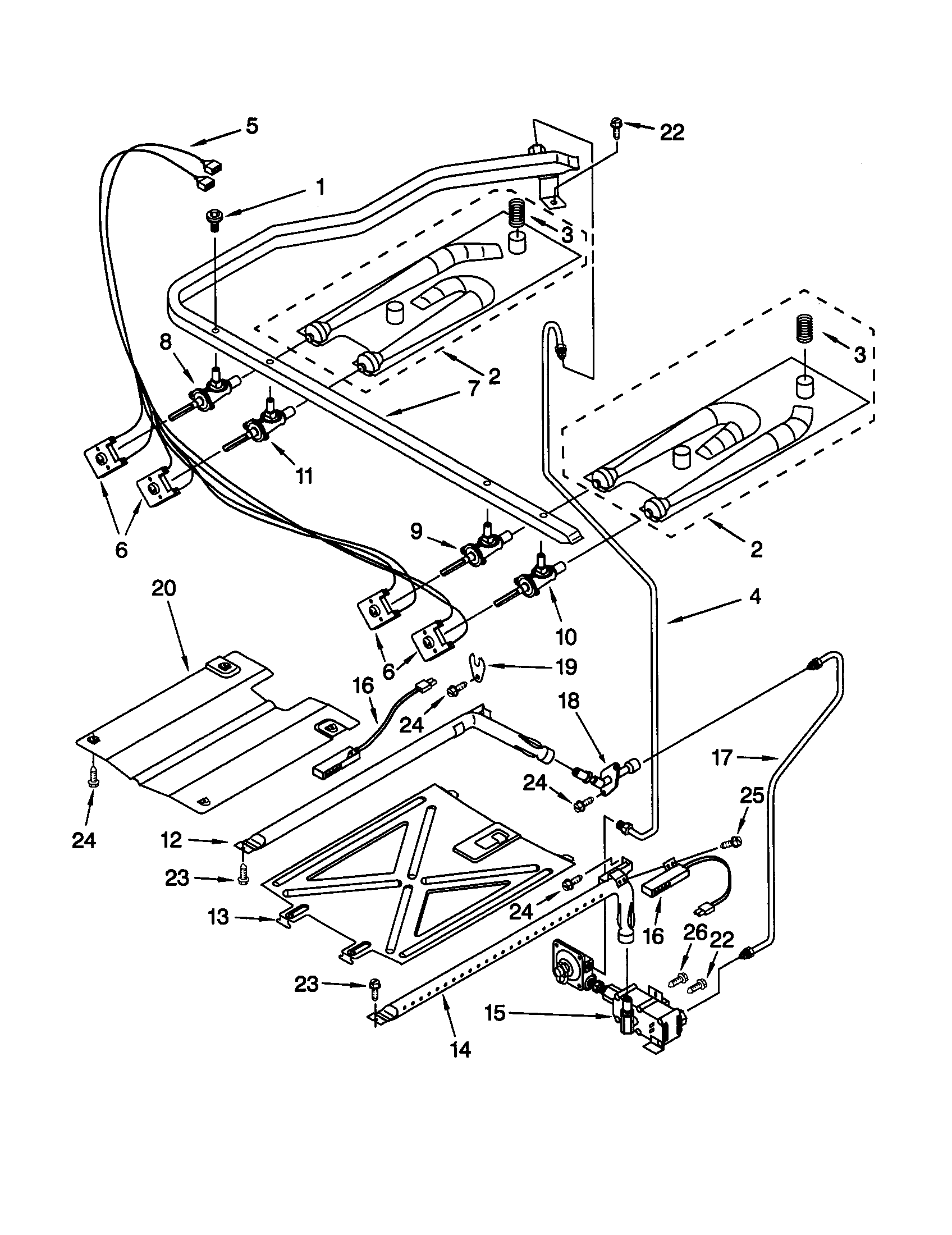 Whirlpool SF365PEGN0 manifold diagram
