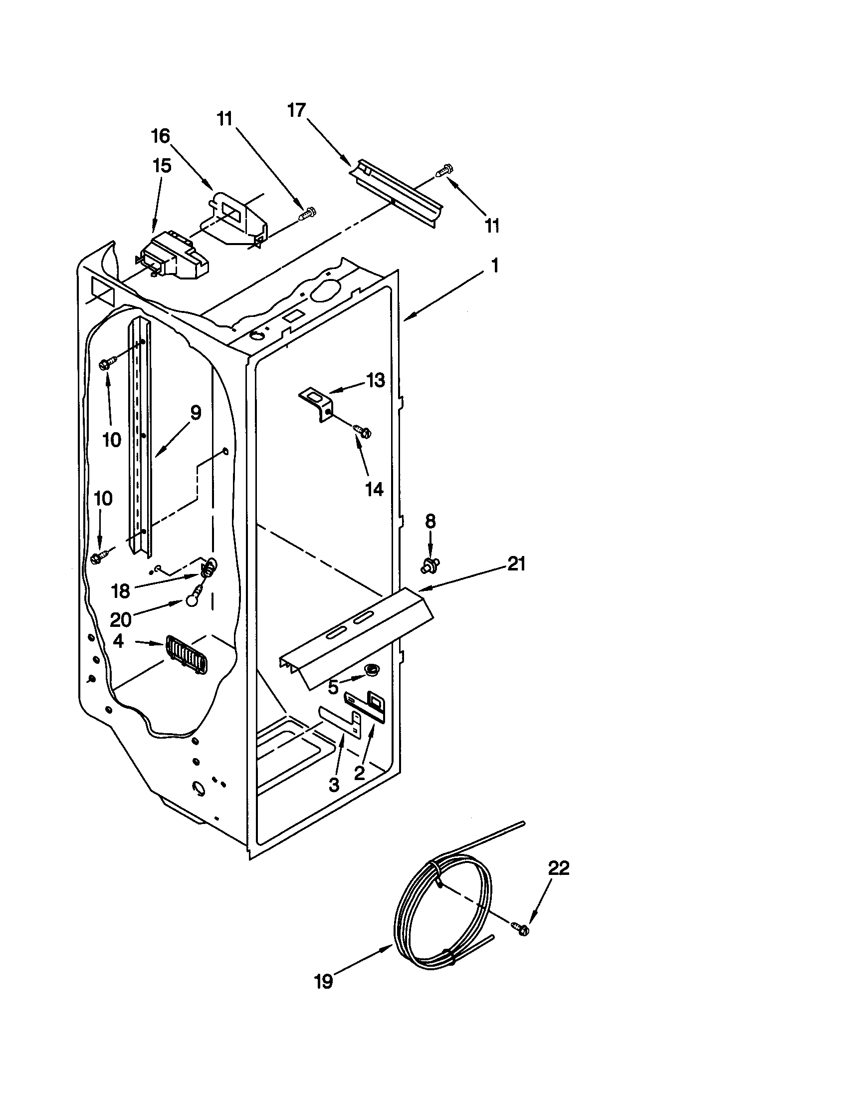 Kenmore 10658599890 refrigerator liner diagram