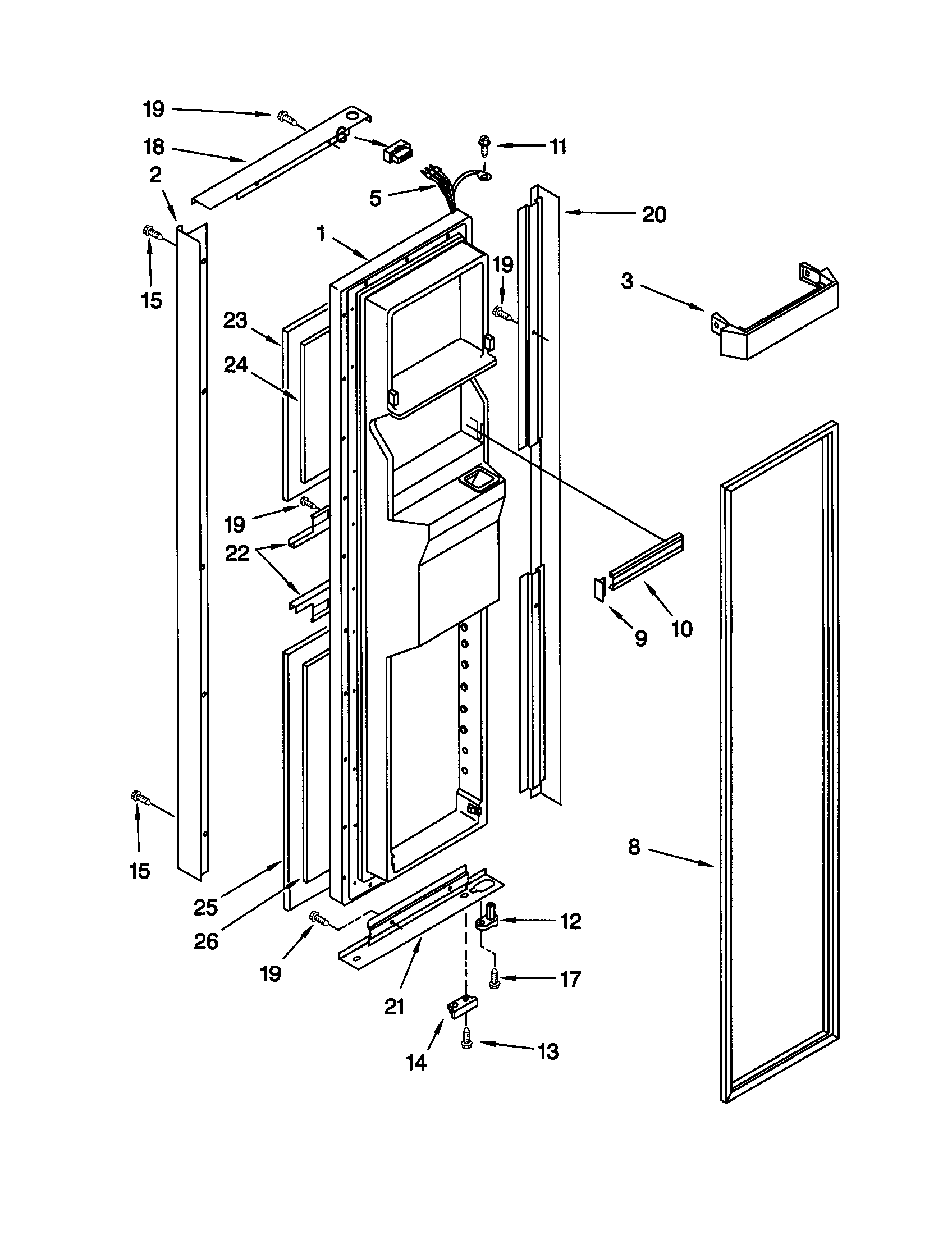 Kenmore 10658599890 freezer door diagram