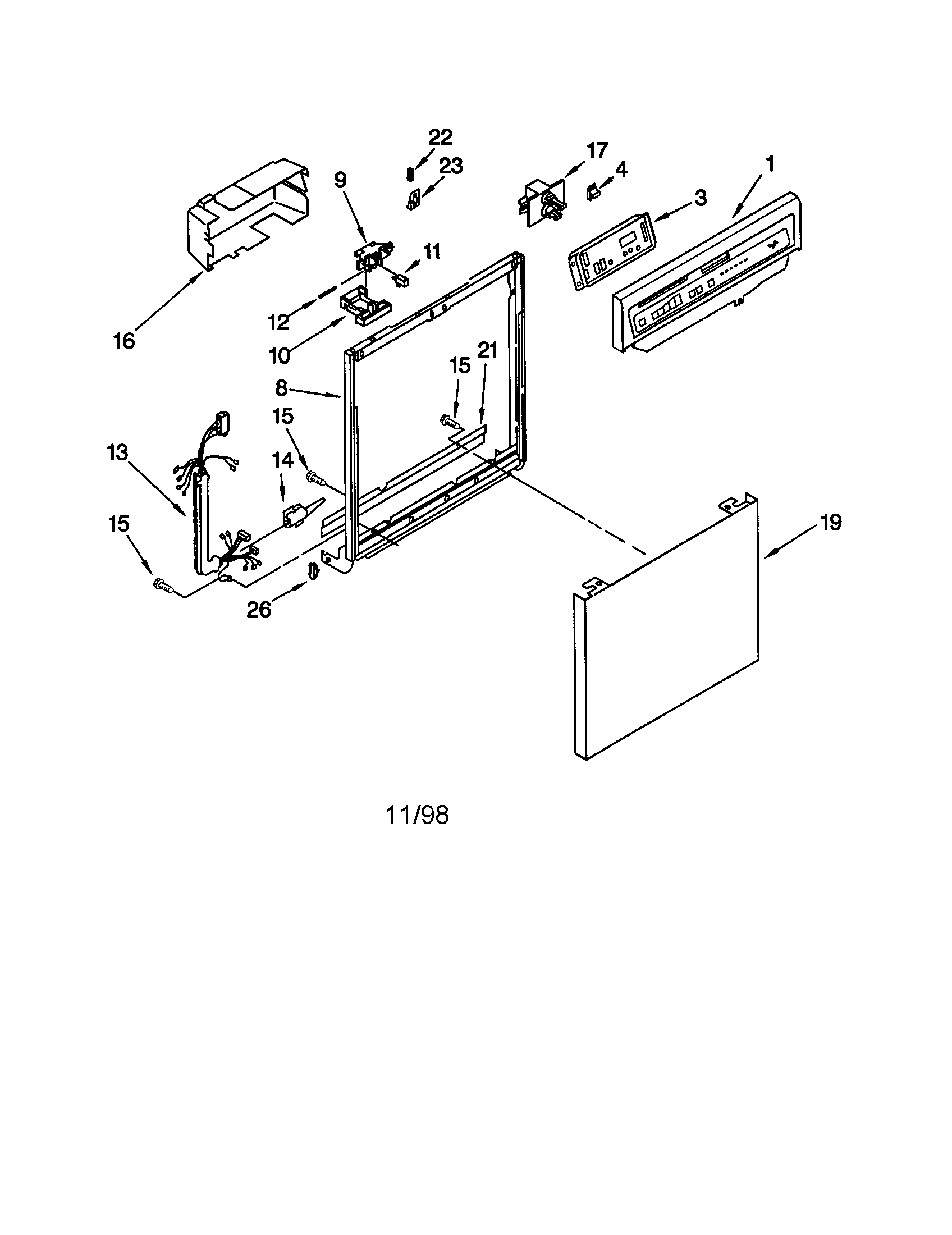Whirlpool GU980SCGZ0 frame and console diagram