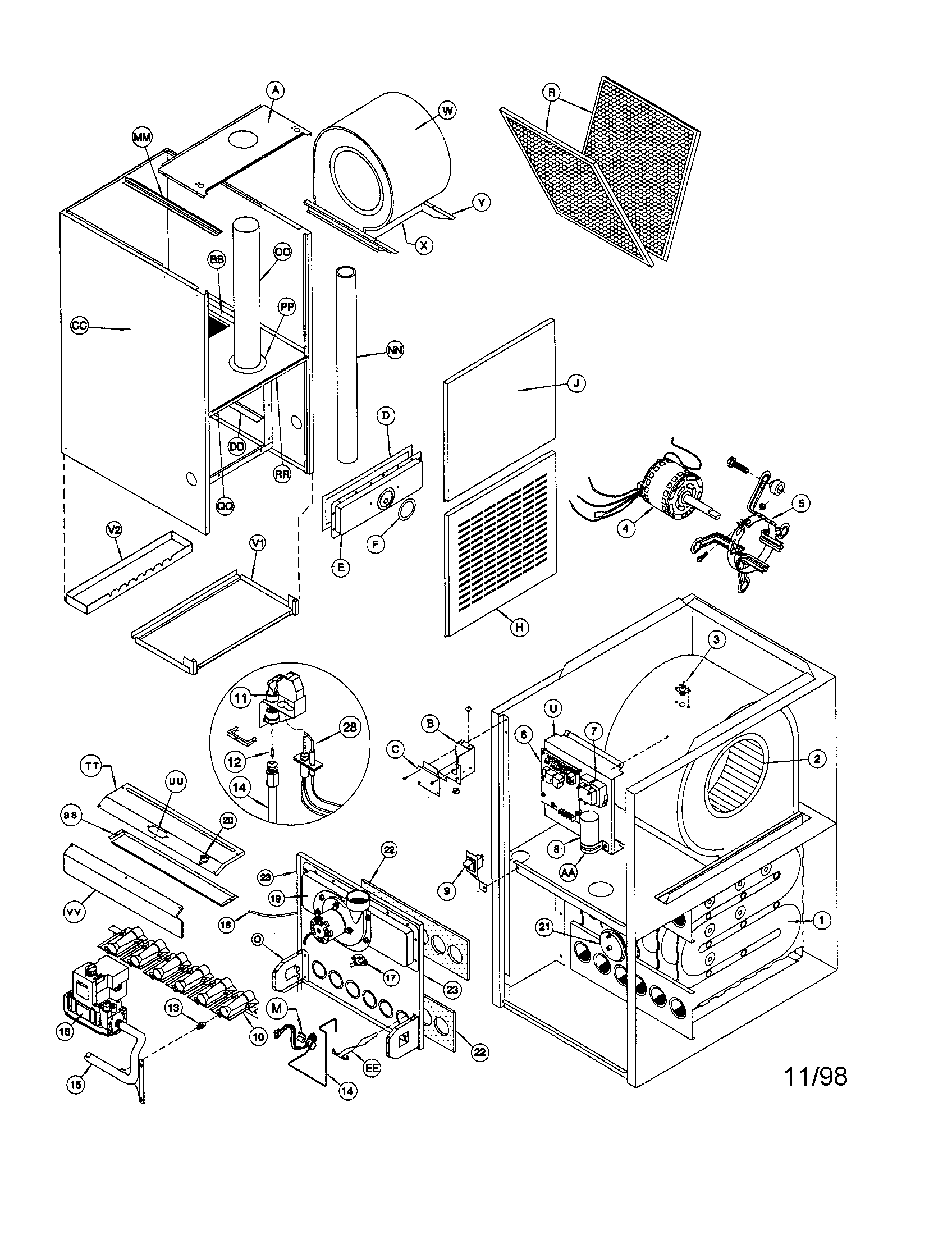 ICP NDN6125KJA1 replacement parts diagram