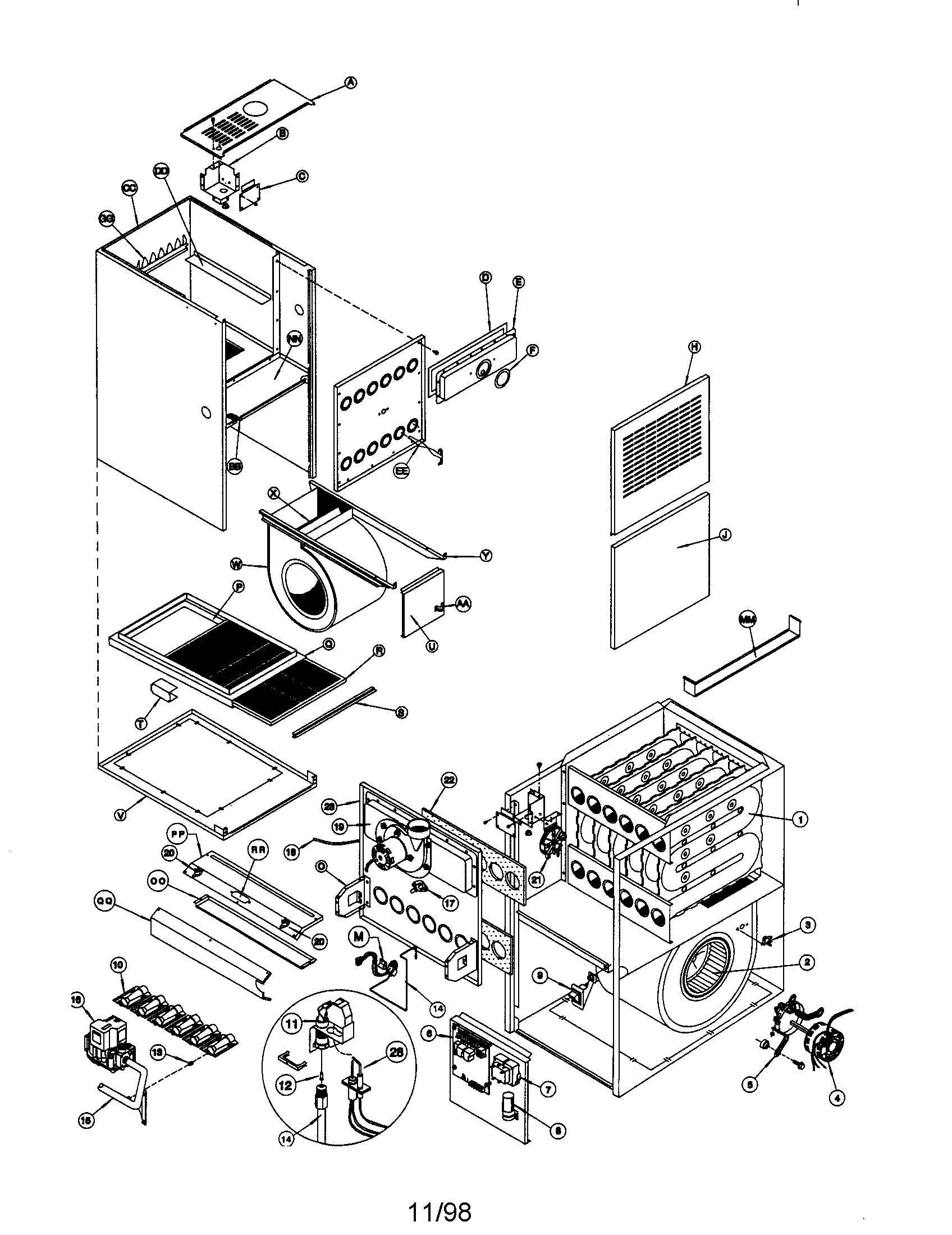 ICP GNE150J20A1 replacement parts diagram