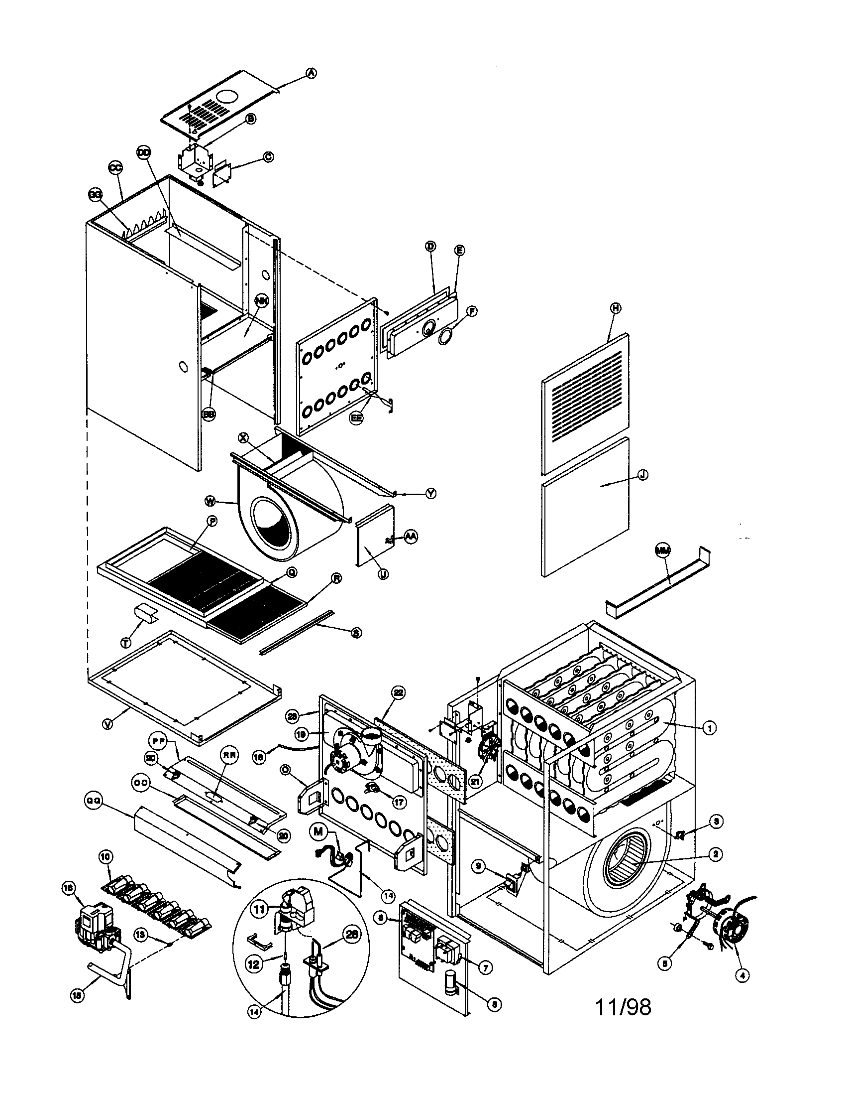 ICP GNE050B12A1 replacement parts diagram