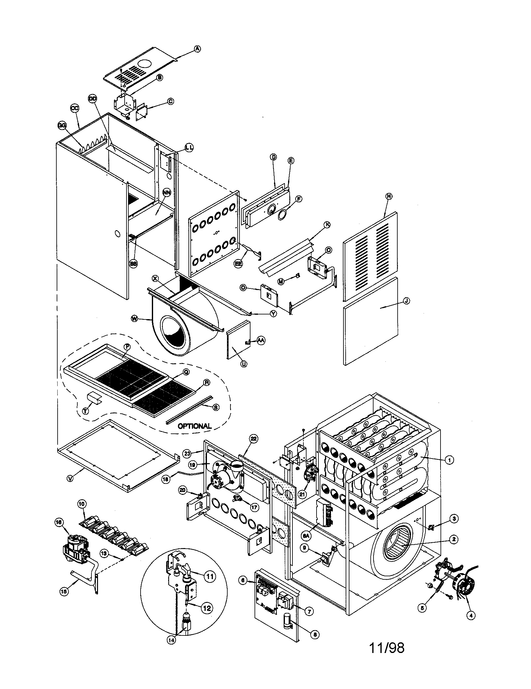 ICP NBF100J20A1 replacement parts diagram