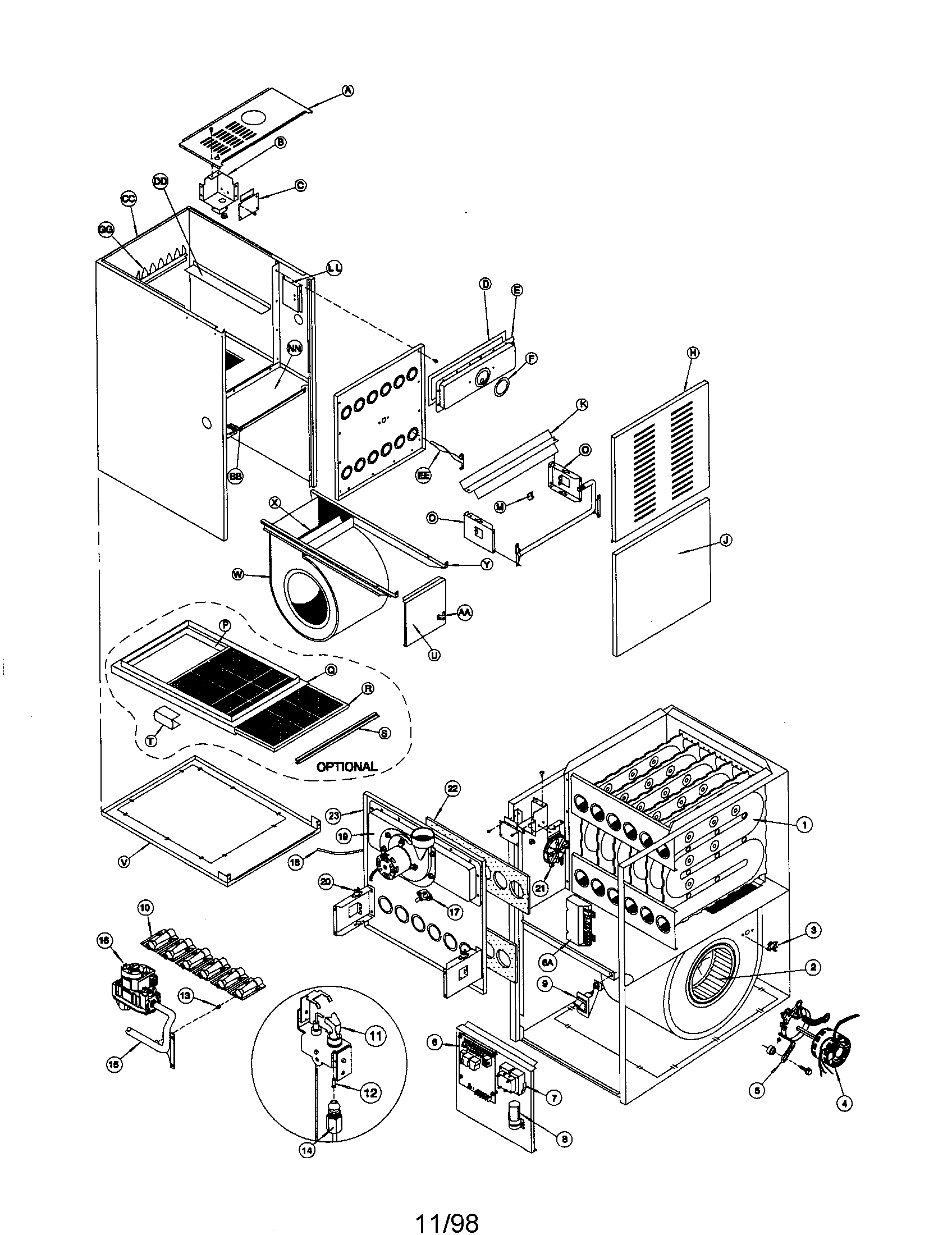 ICP FBF050B12A3 replacement parts diagram