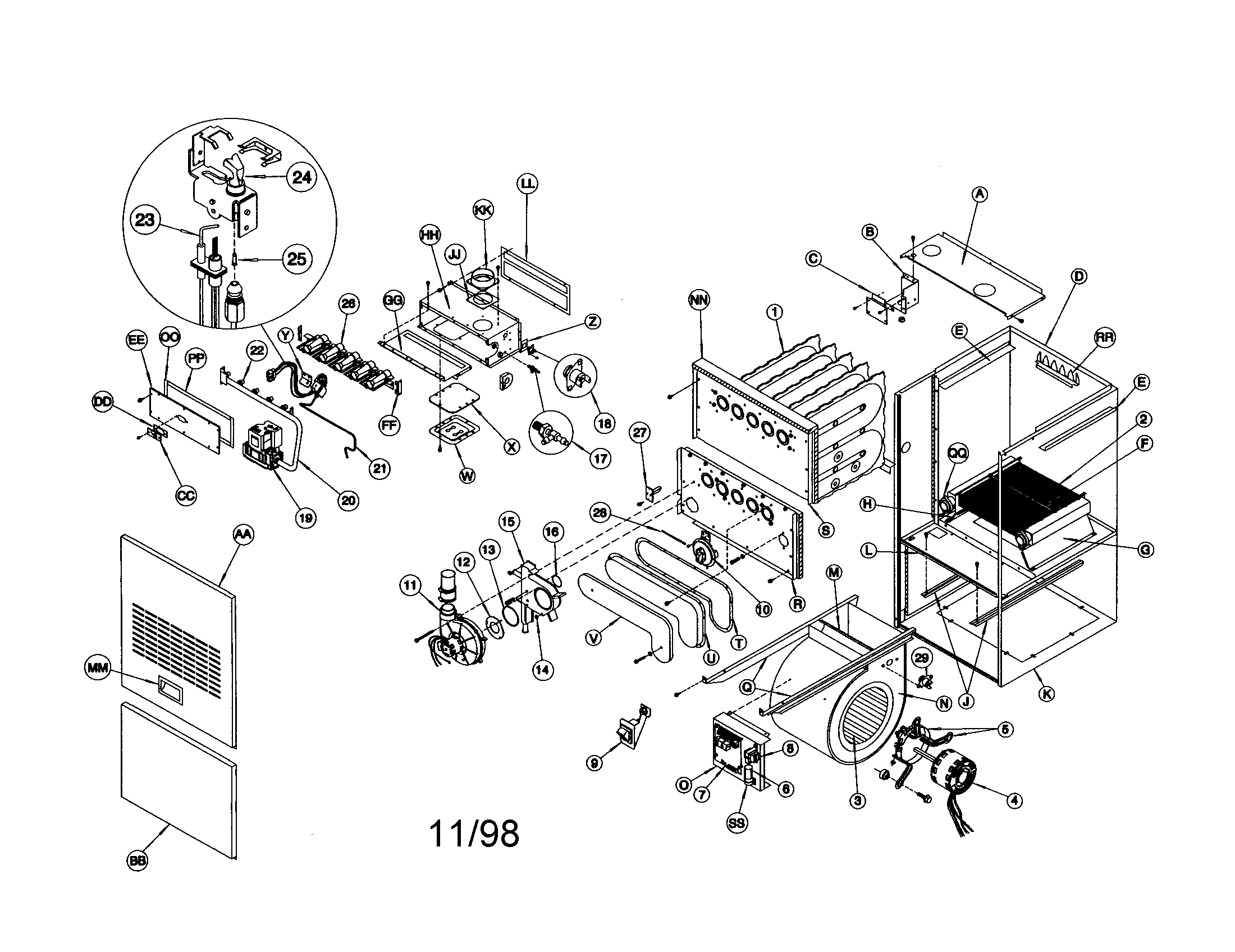 ICP GNM075N14A3 replacement parts diagram