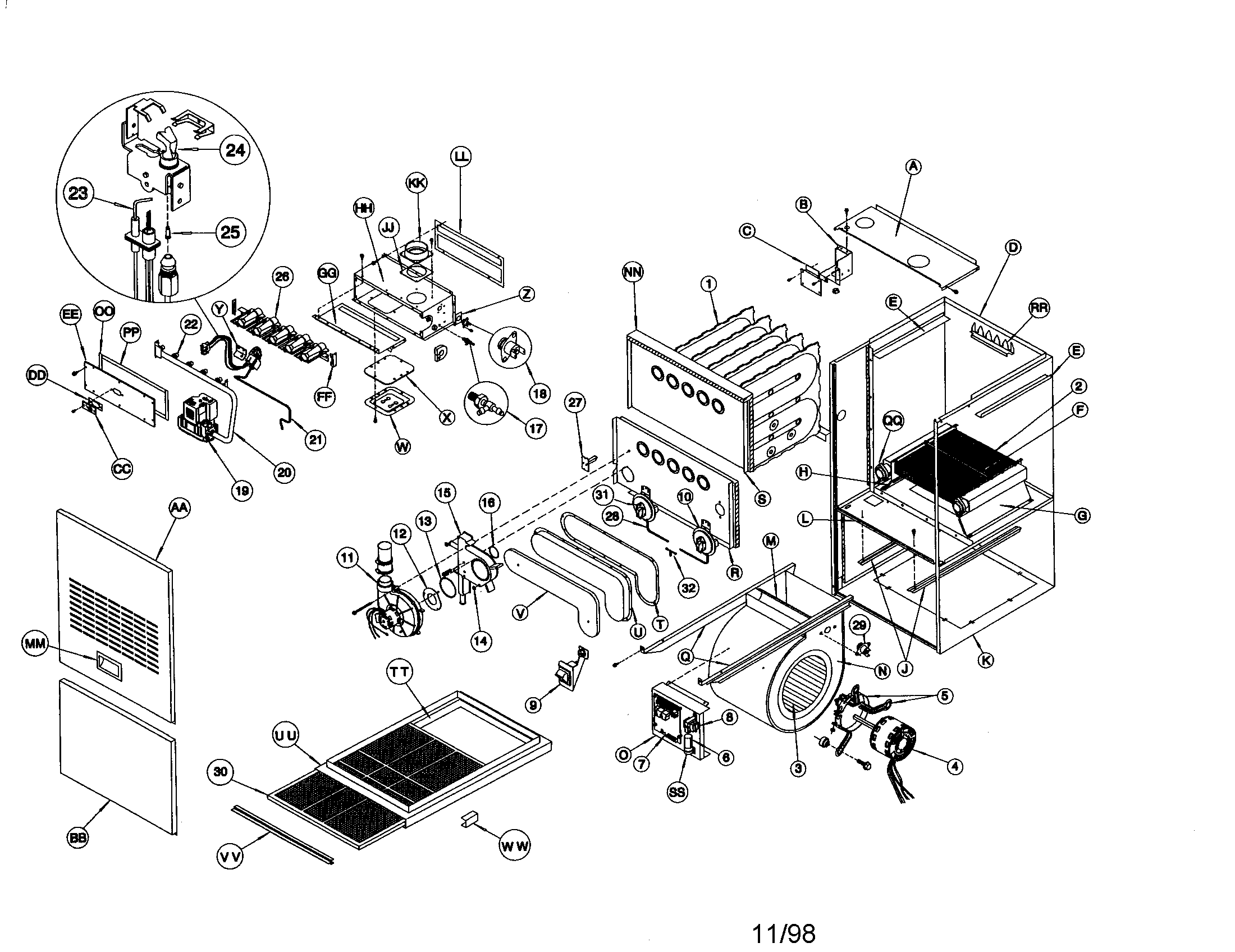 ICP TNK075F14A1 replacement parts diagram
