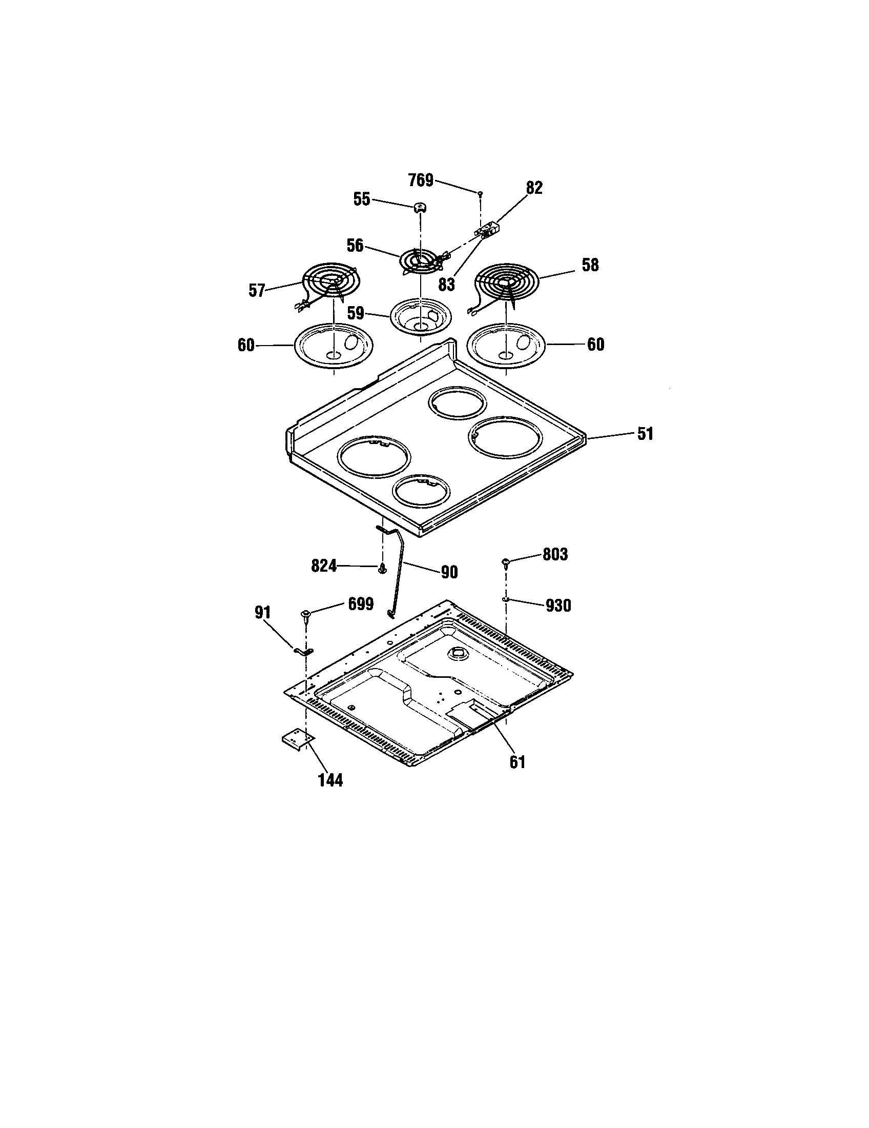 Kenmore 91193576790 maintop diagram