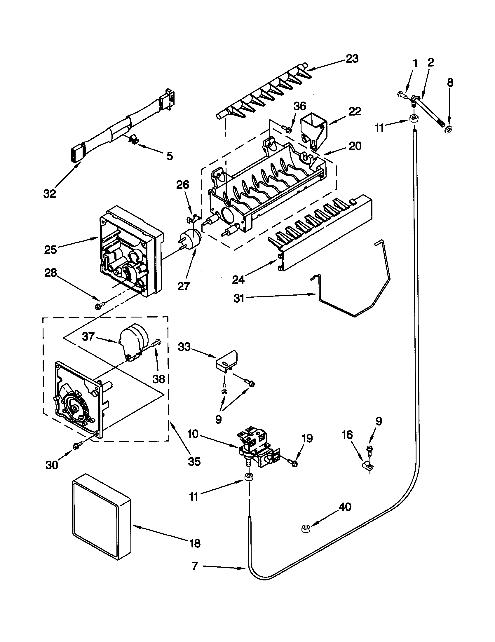 Kenmore 10659547990 icemaker diagram