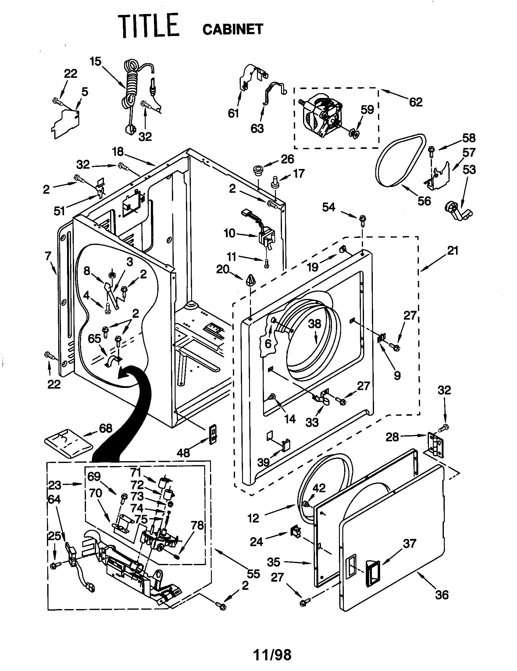Kenmore 11076071691 cabinet diagram