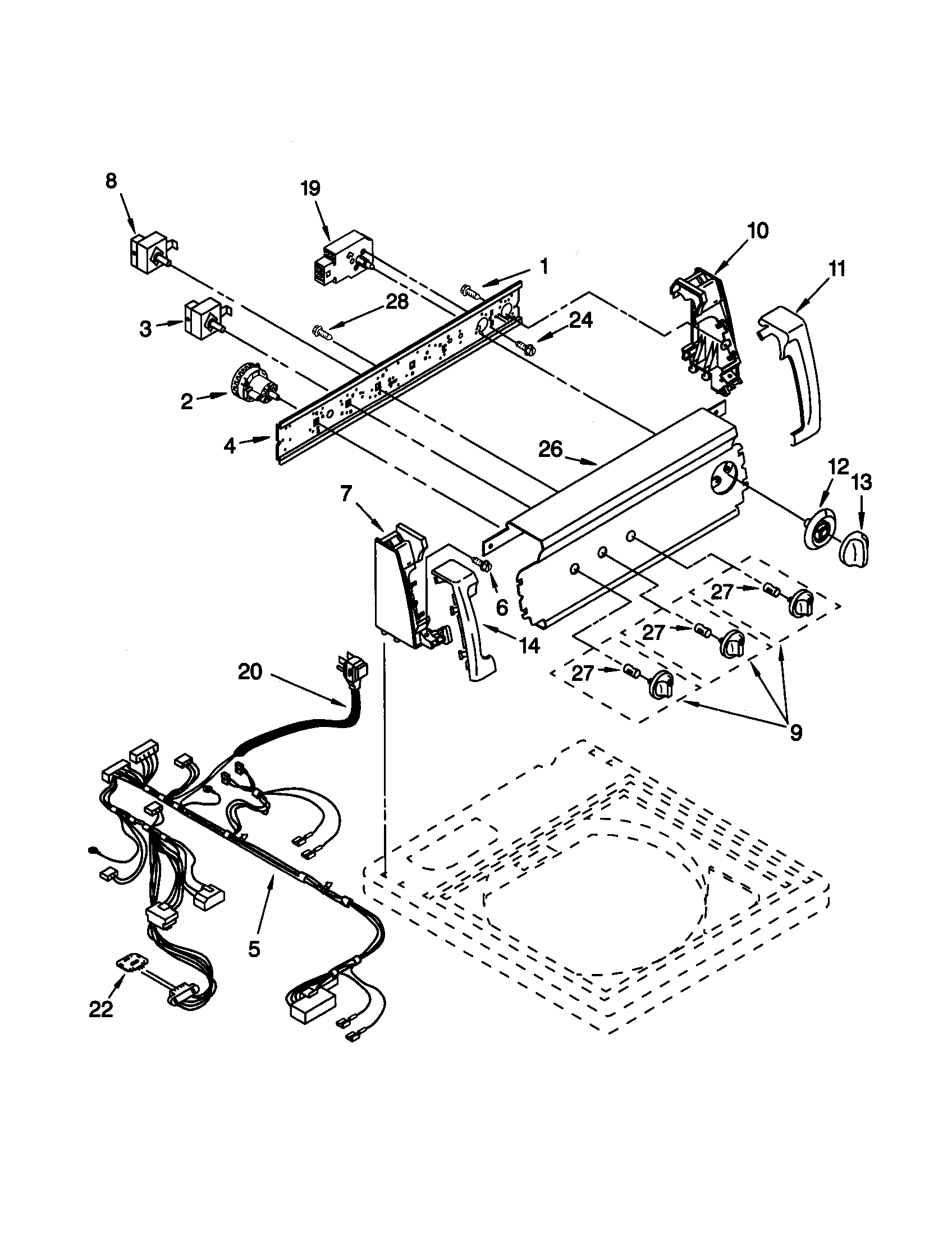Kenmore 11029884890 control panel diagram