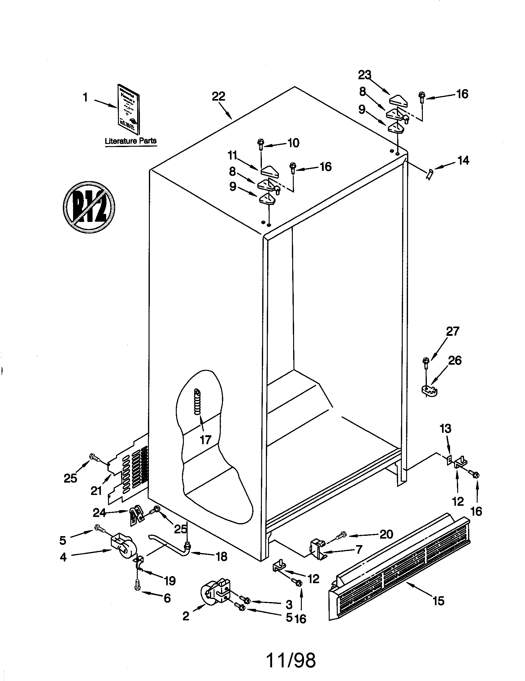 Kenmore 10659245990 cabinet diagram