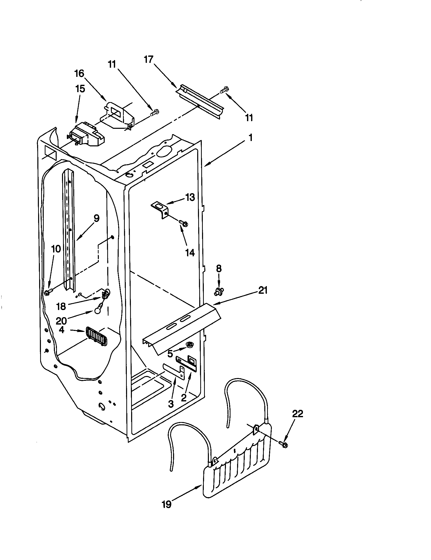 Kenmore 10659245990 refrigerator liner diagram