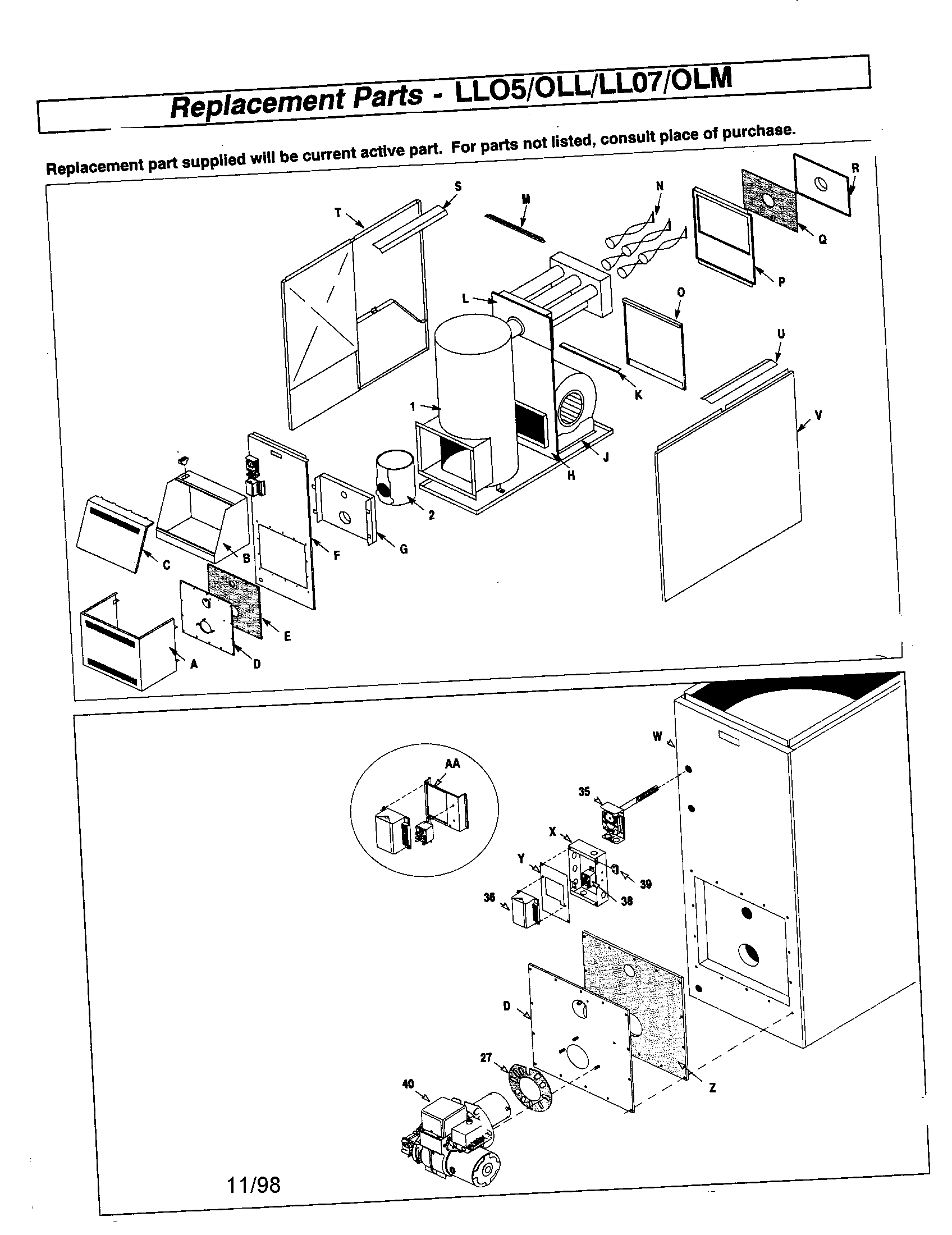 ICP OLM115B17B replacement parts diagram