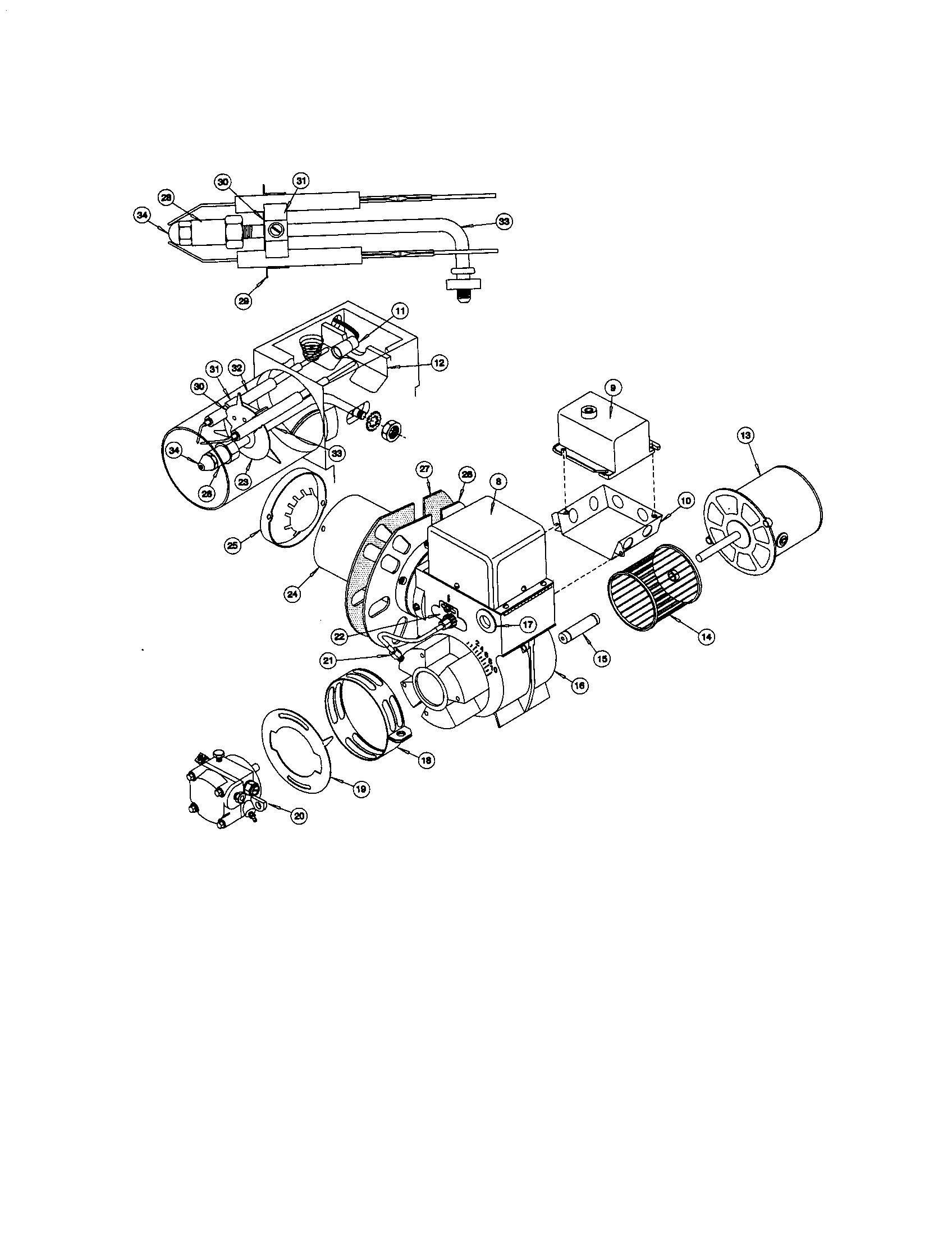 ICP LL05145BKA burner assembly diagram