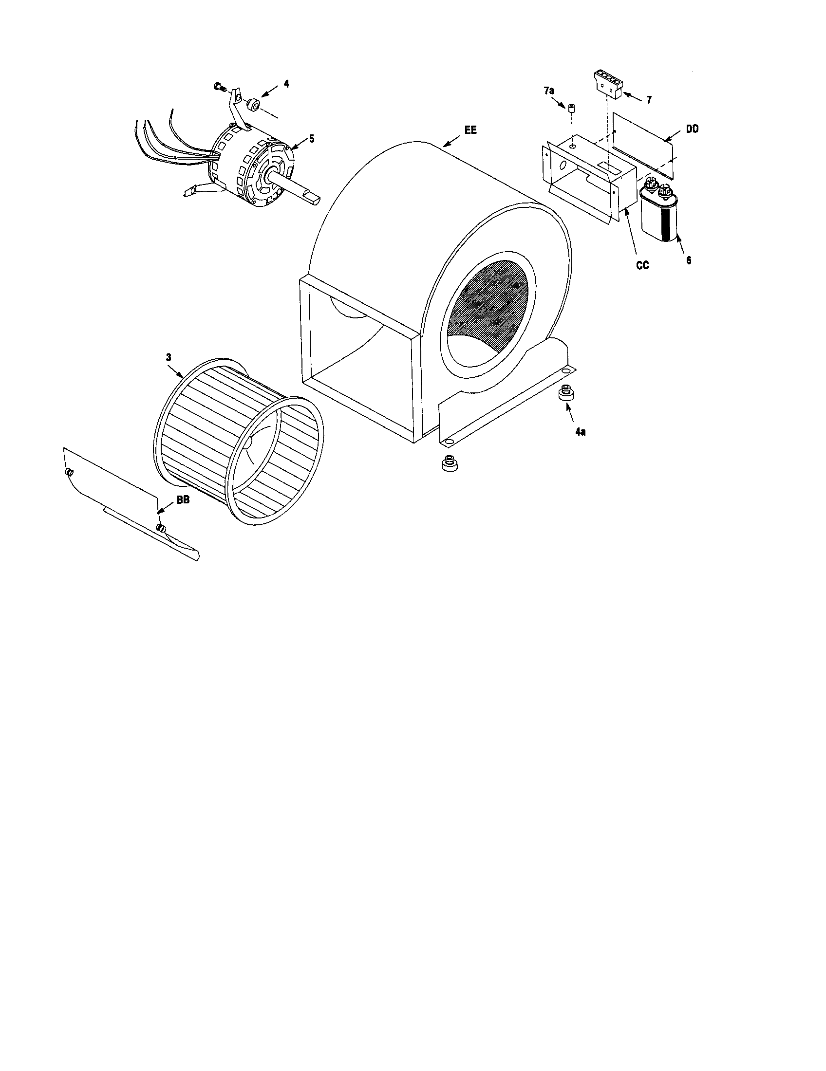 ICP LL05145BKA blower assembly diagram