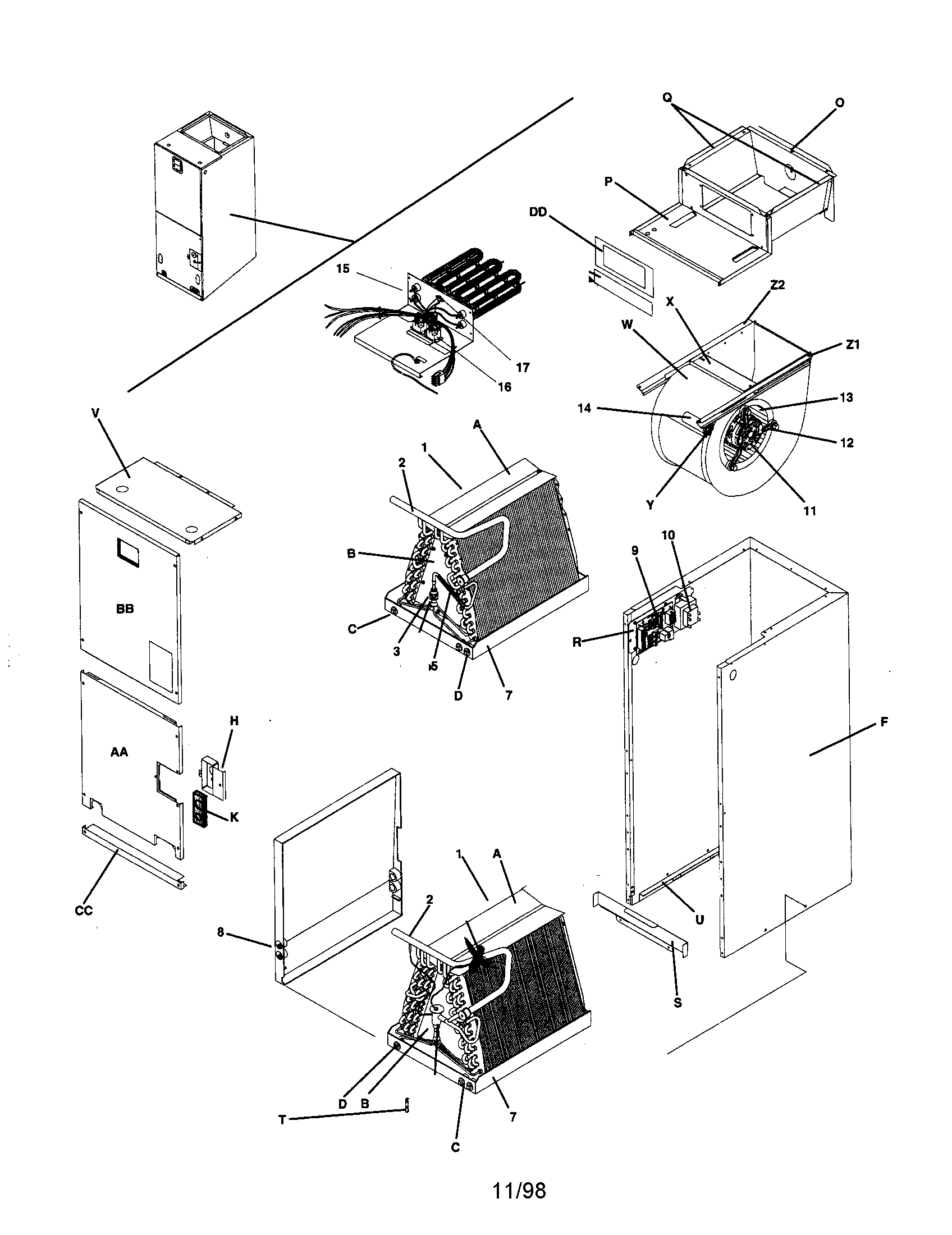 ICP FCP3600A fan coils diagram