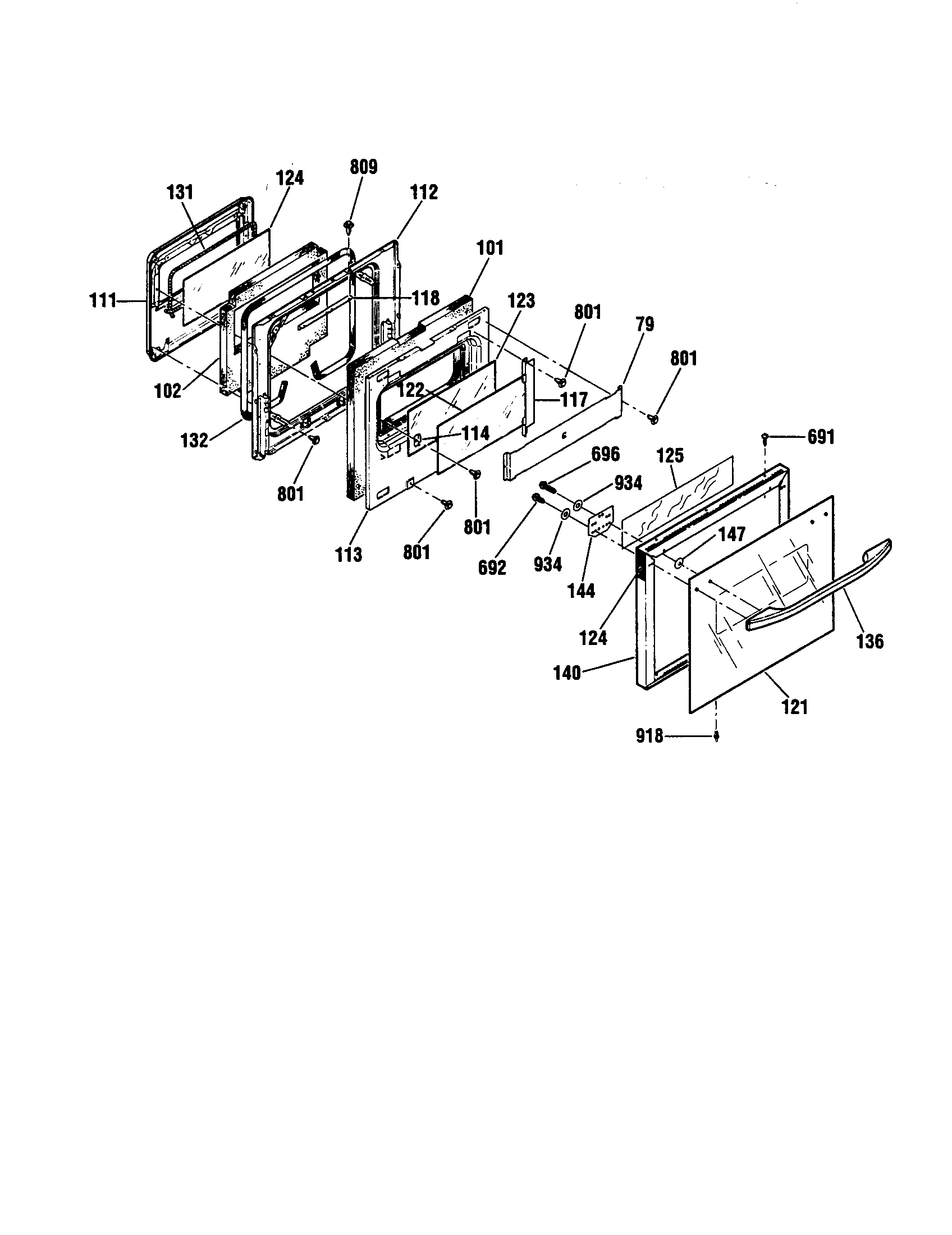Kenmore 91140495890 door diagram