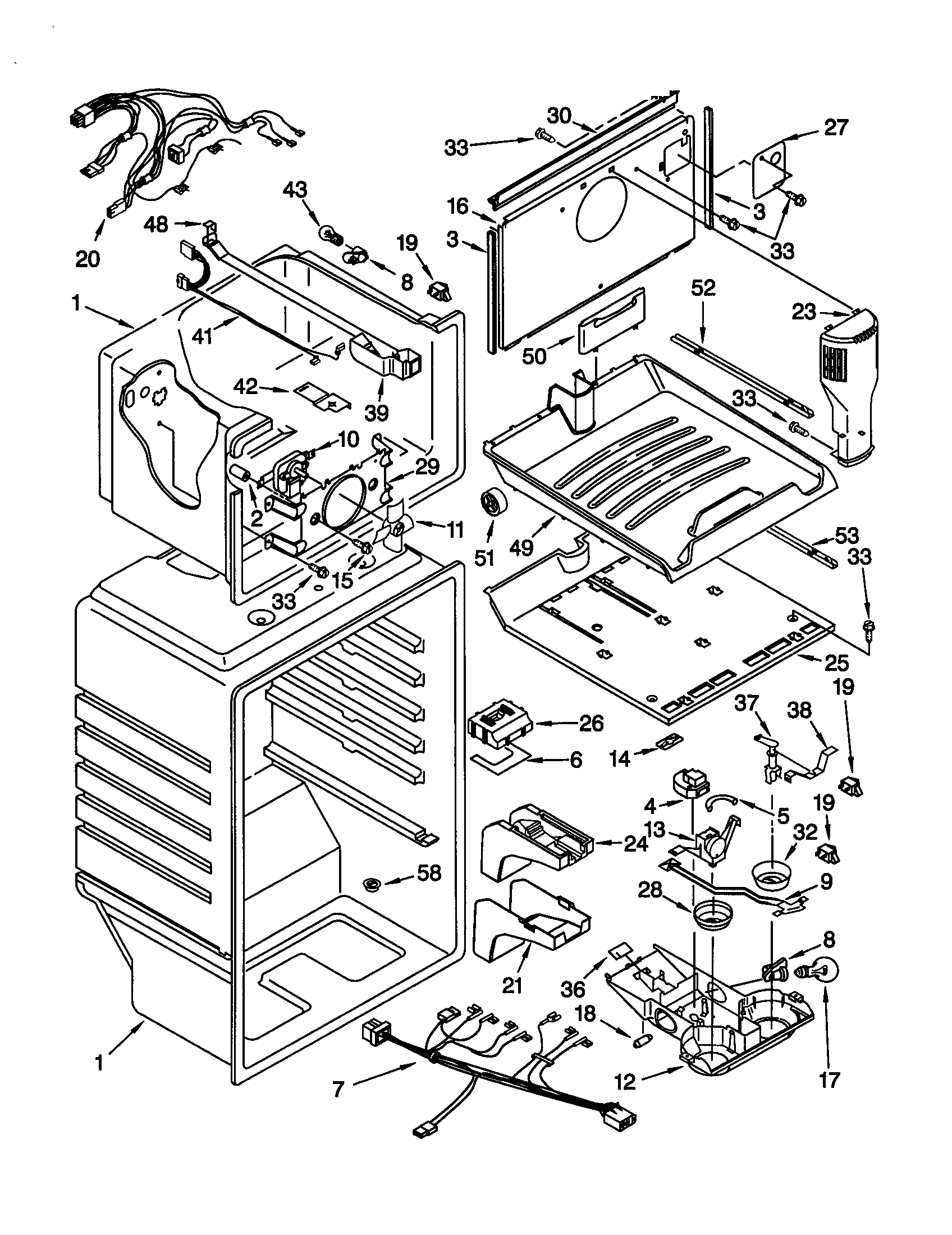 KitchenAid KTRS22MGWH01 liner diagram