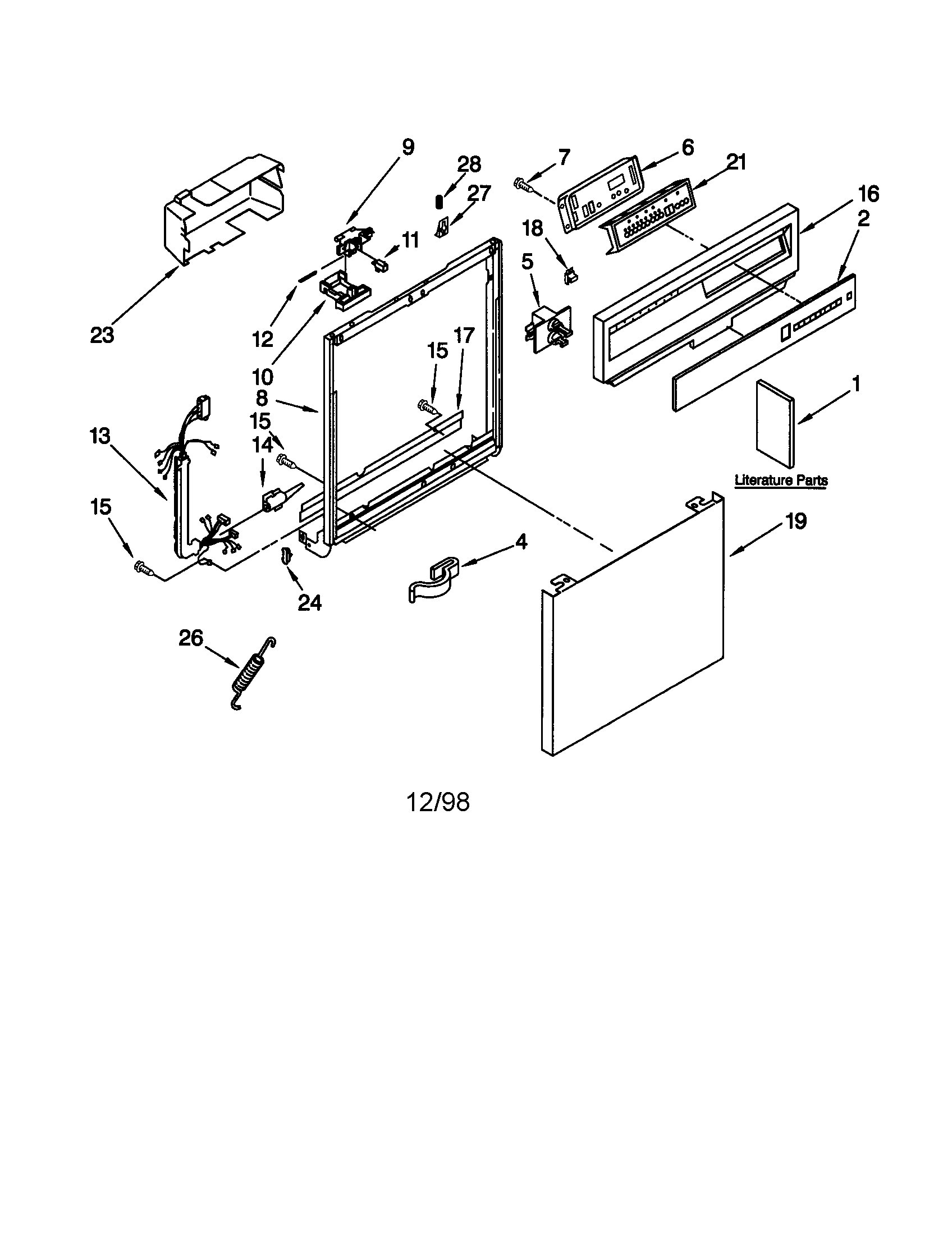 Kenmore 66515895793 frame and console diagram