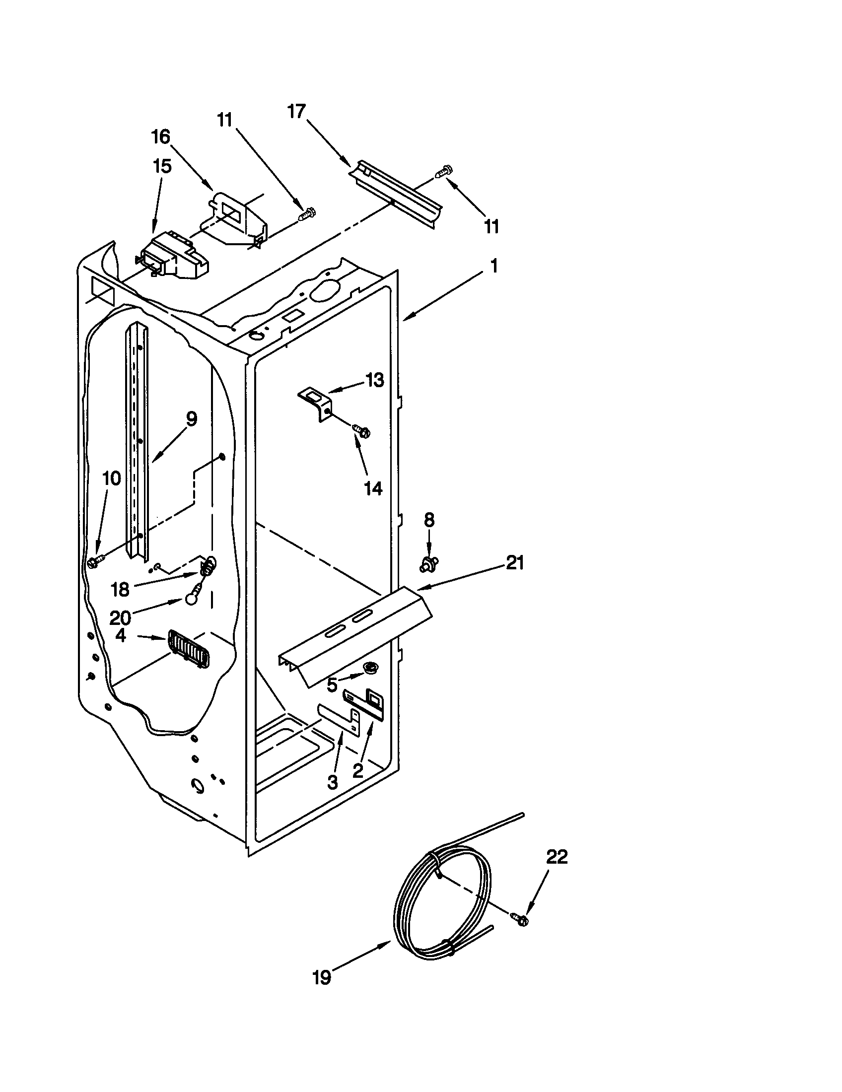 Kenmore 10658287891 refrigerator liner diagram