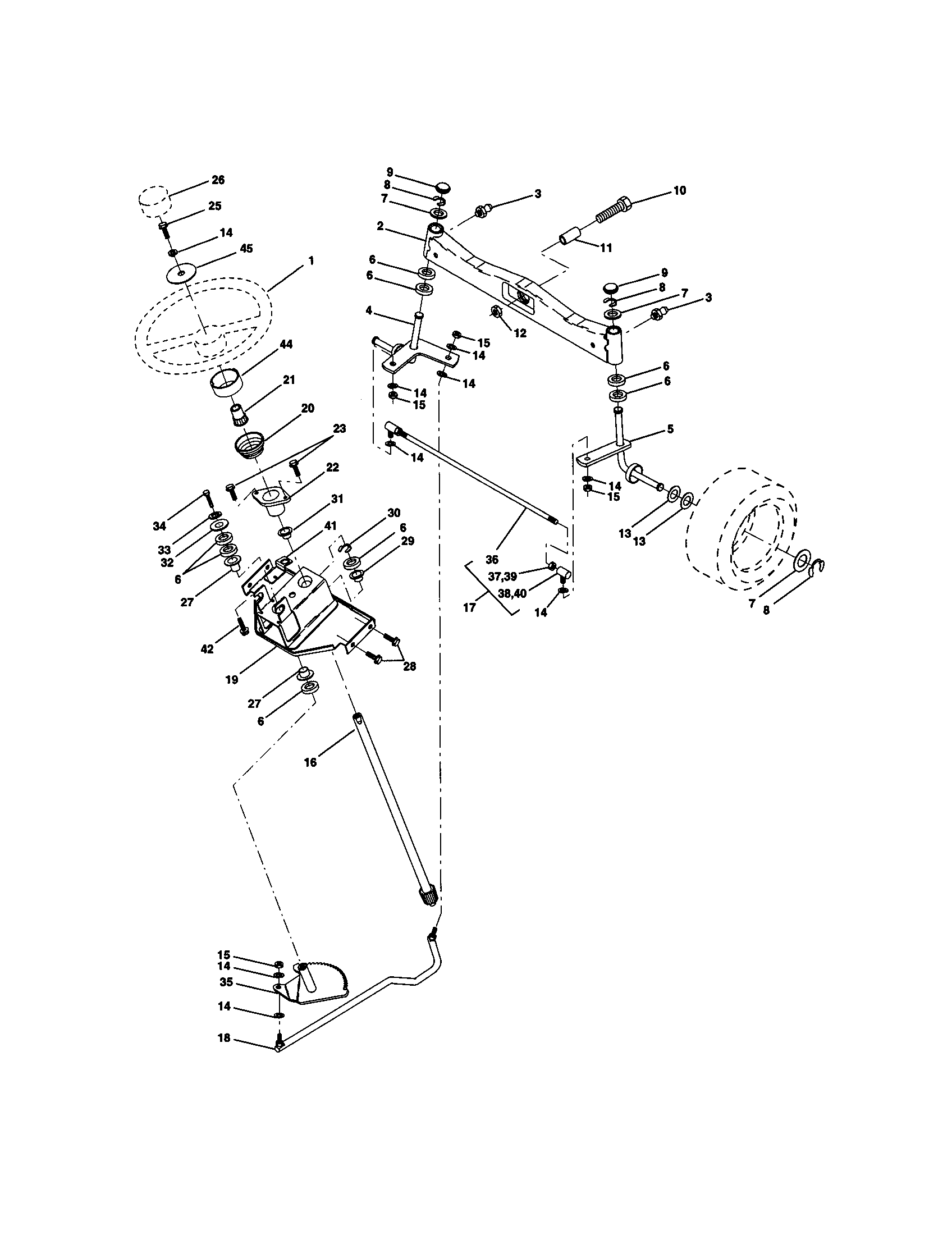 Craftsman 917273060 steering assembly diagram