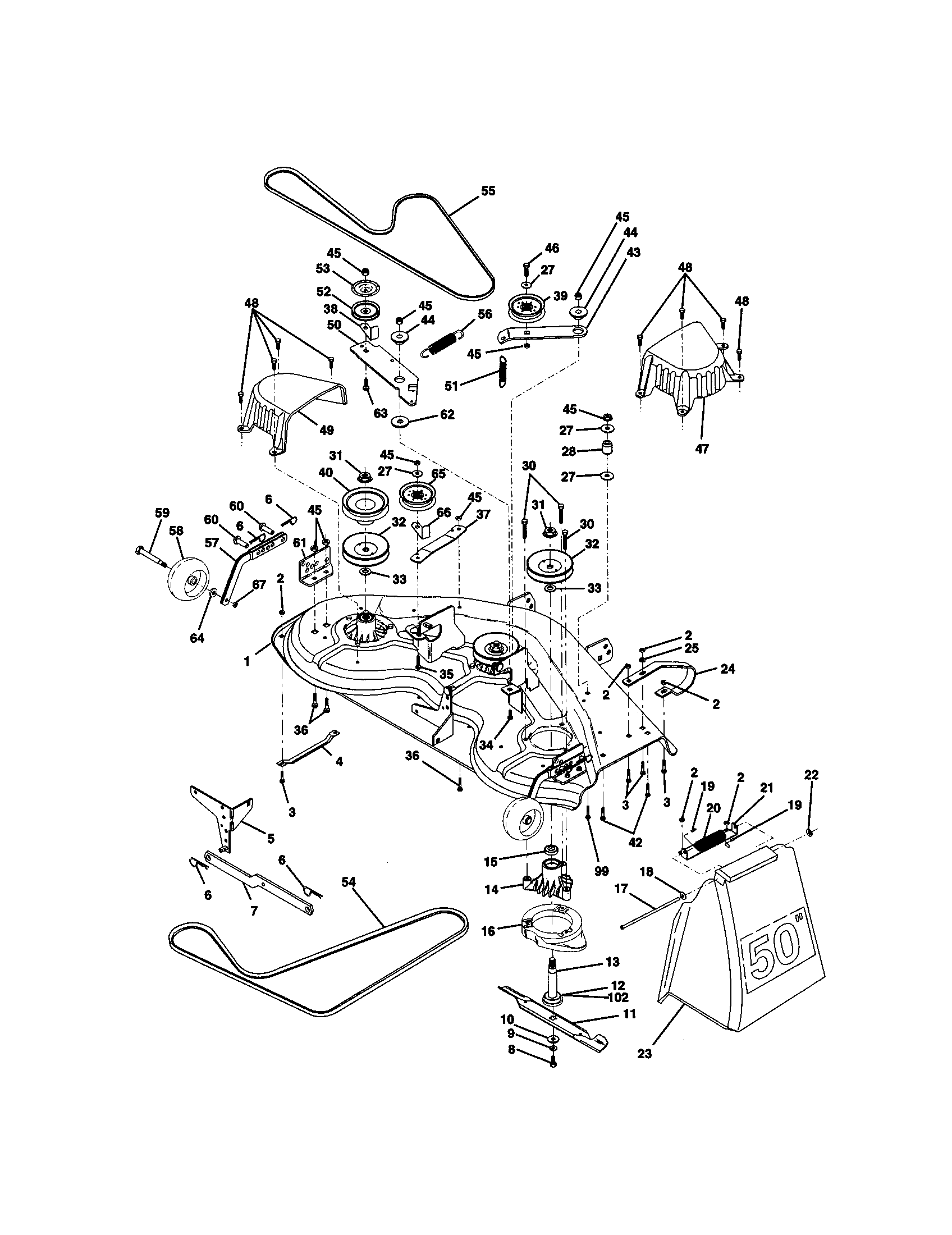 Craftsman 917273060 mower deck diagram
