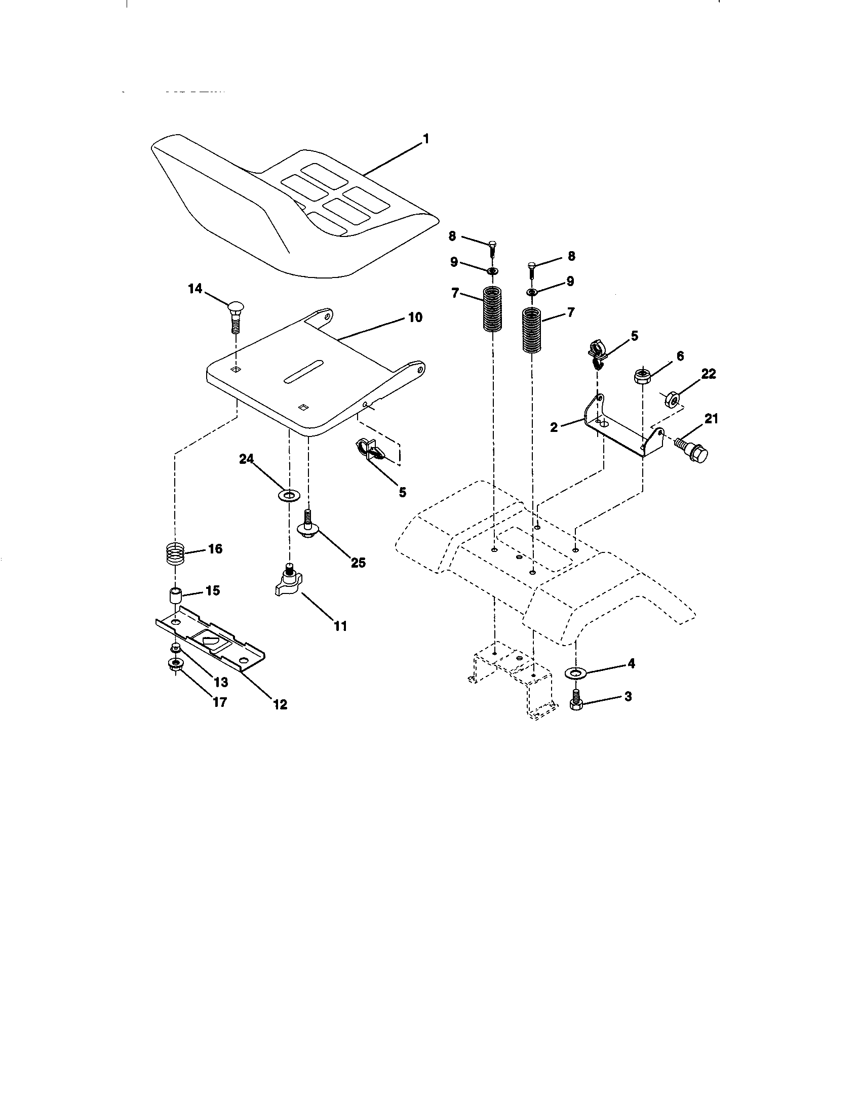 Craftsman 917270780 seat assembly diagram