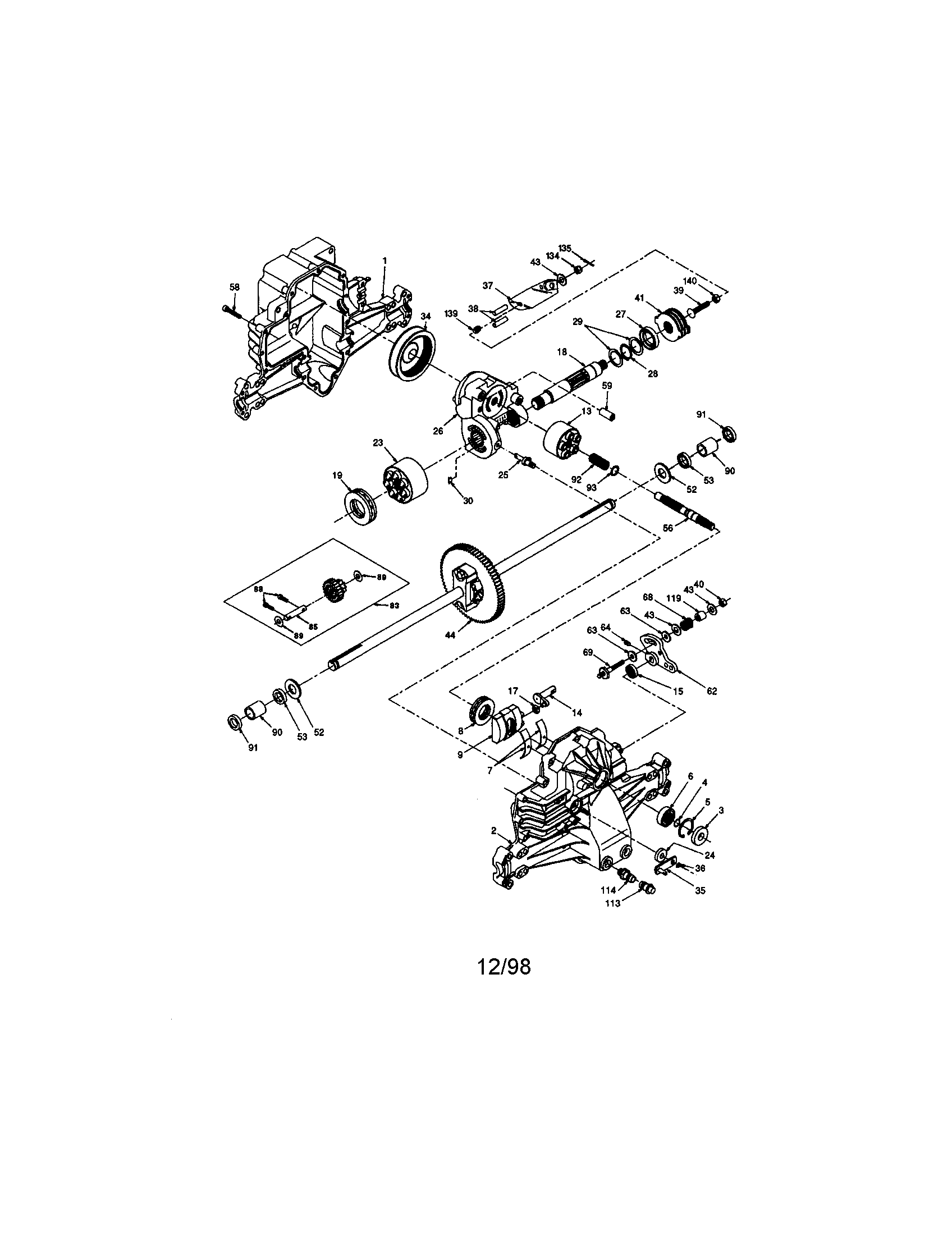 Craftsman 197319650 hydro gear transaxle diagram