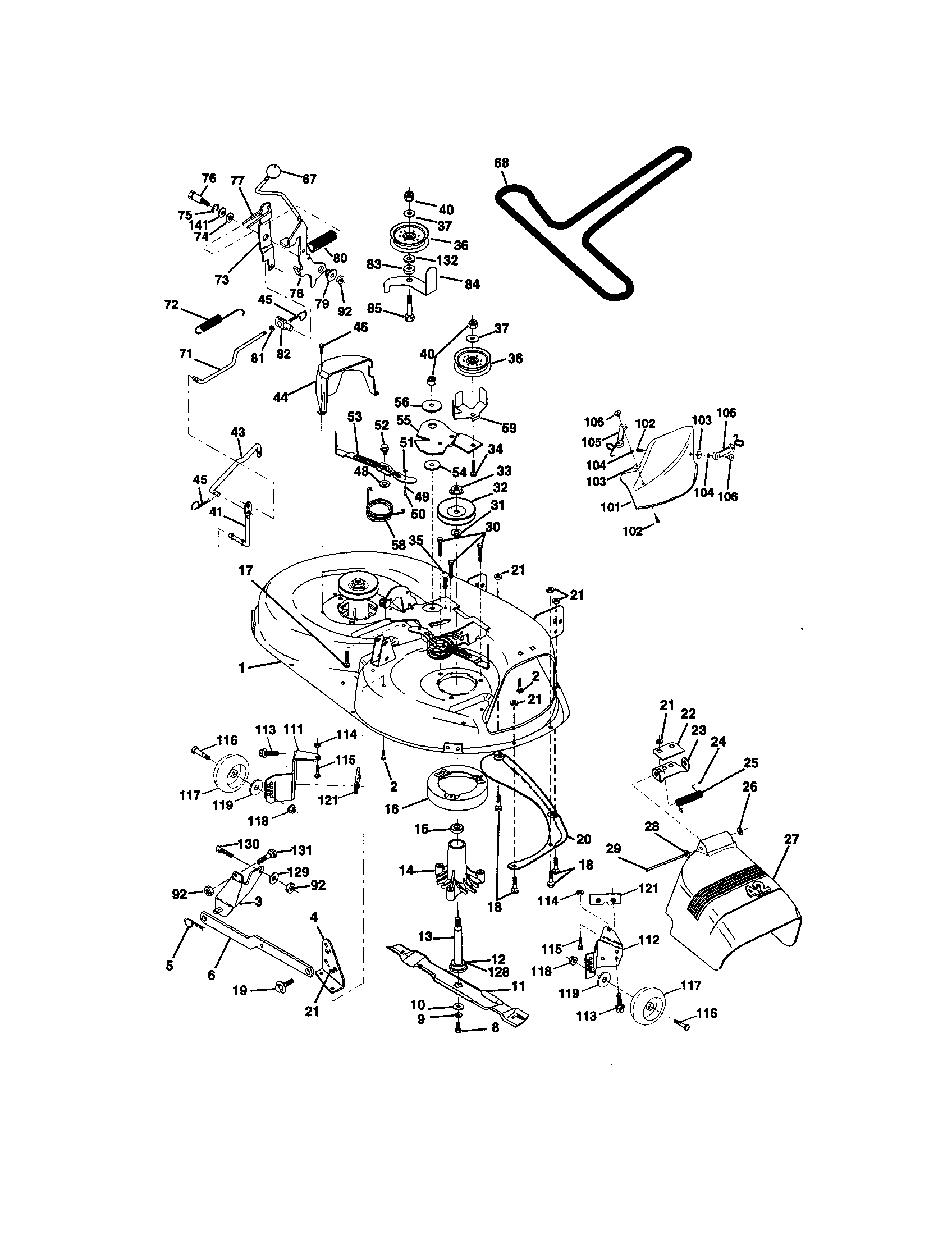 Craftsman 917270770 mower deck diagram