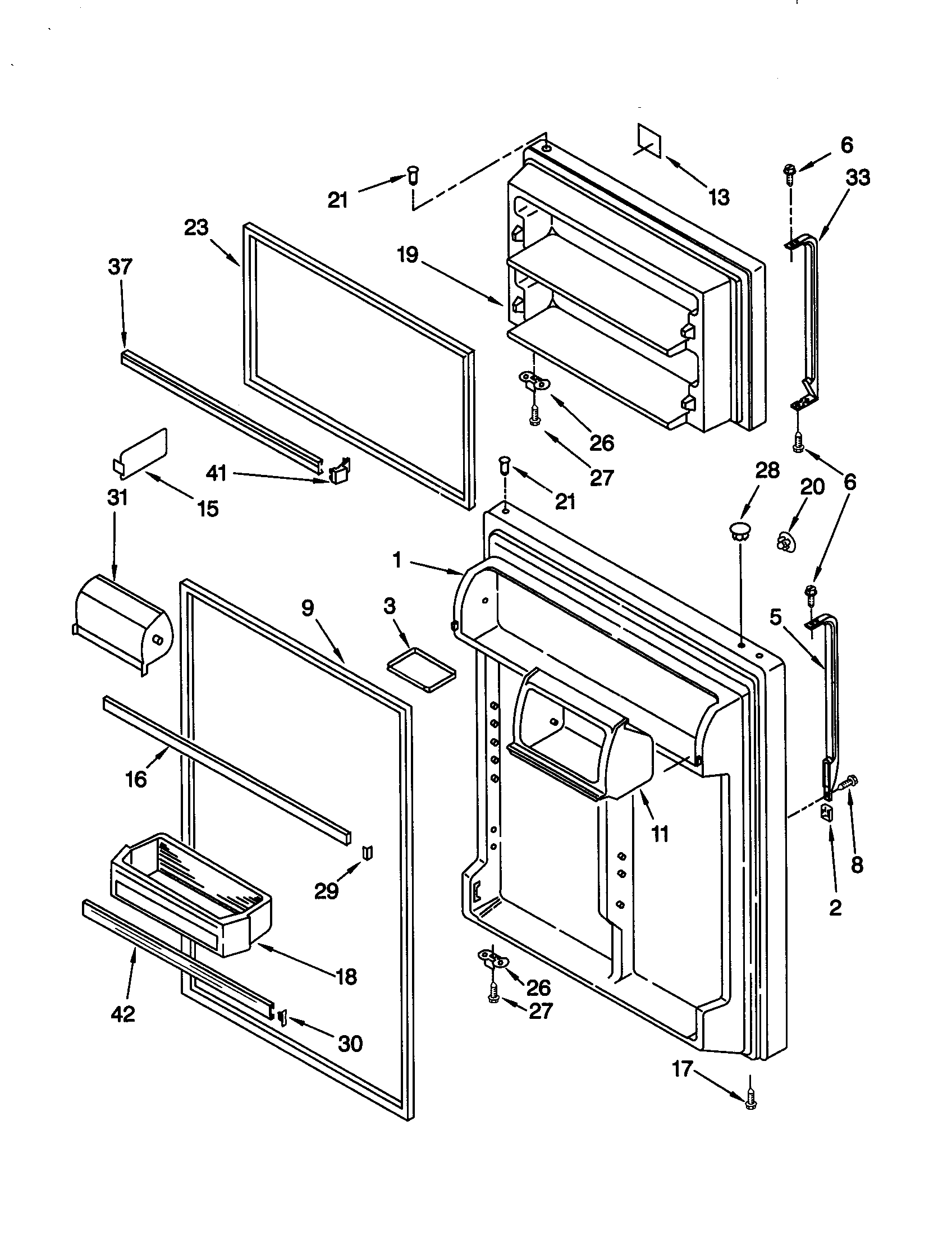 Whirlpool ET19RKXGN00 door diagram