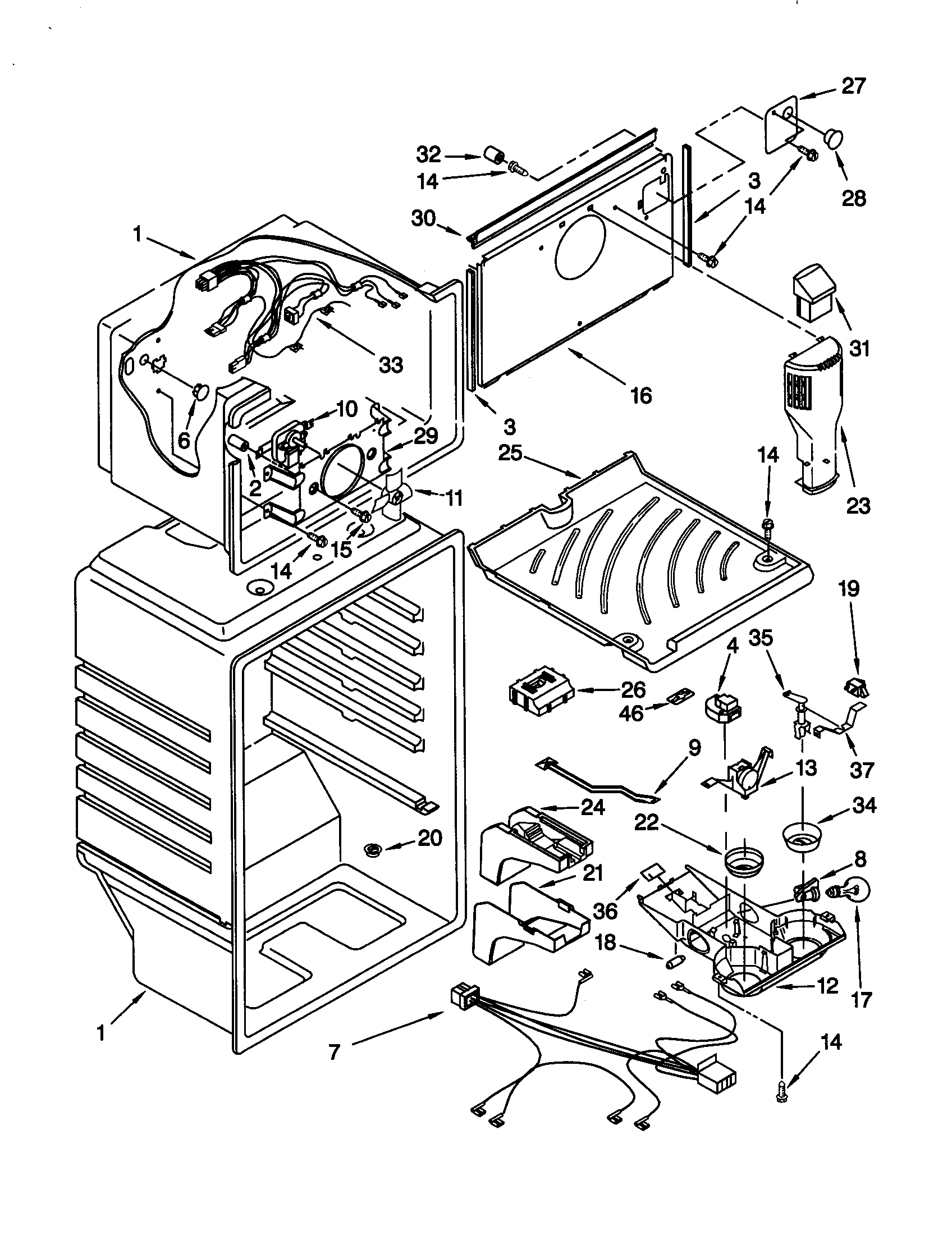 Whirlpool ET19RKXGN00 liner diagram