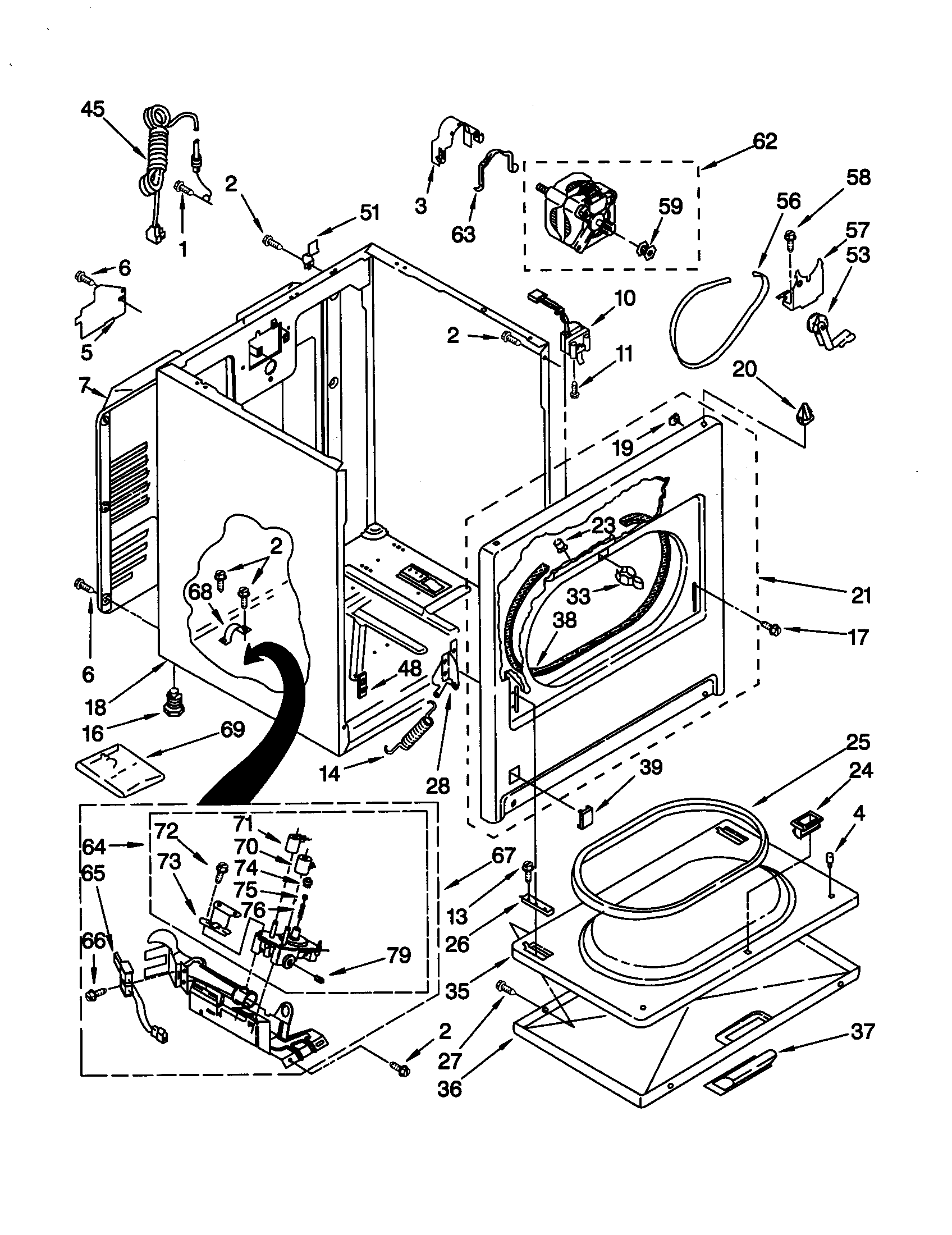 Whirlpool LGC8858EZ3 cabinet diagram