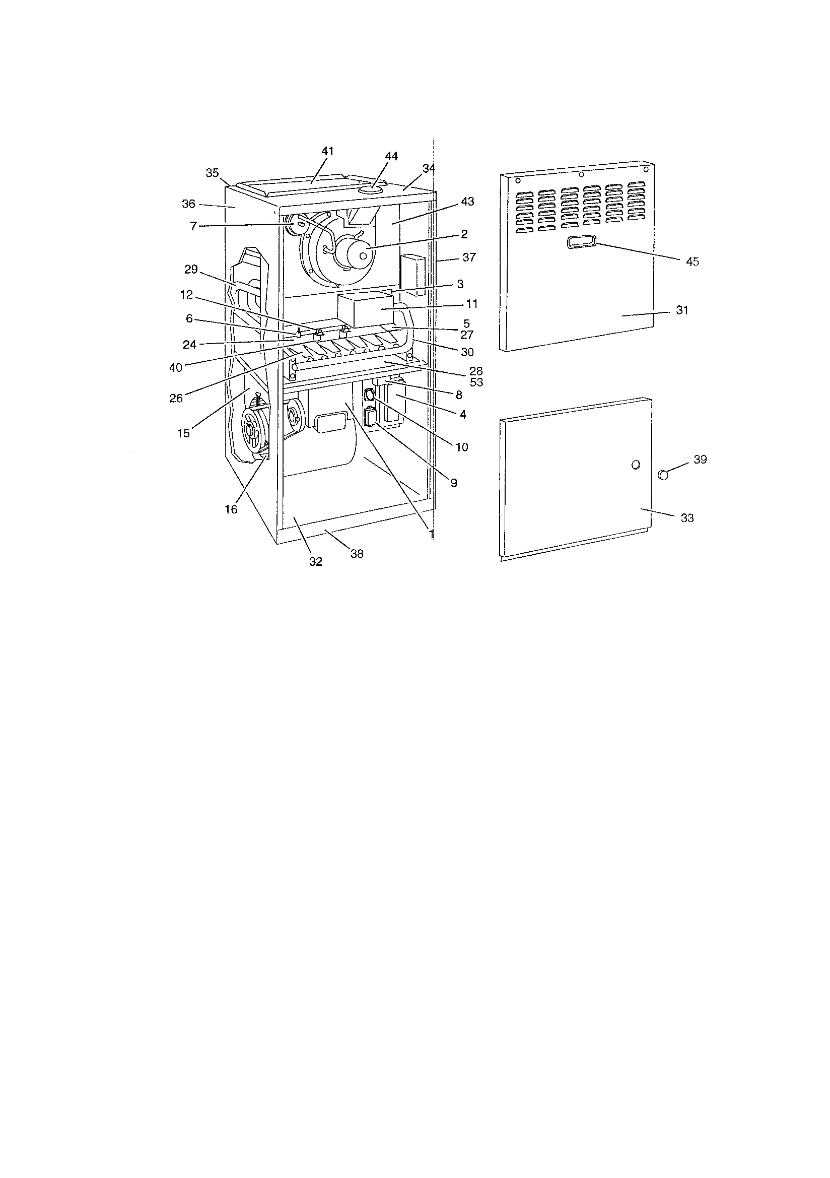 York P3HUE30N13006 upflow/horizontal furnace diagram
