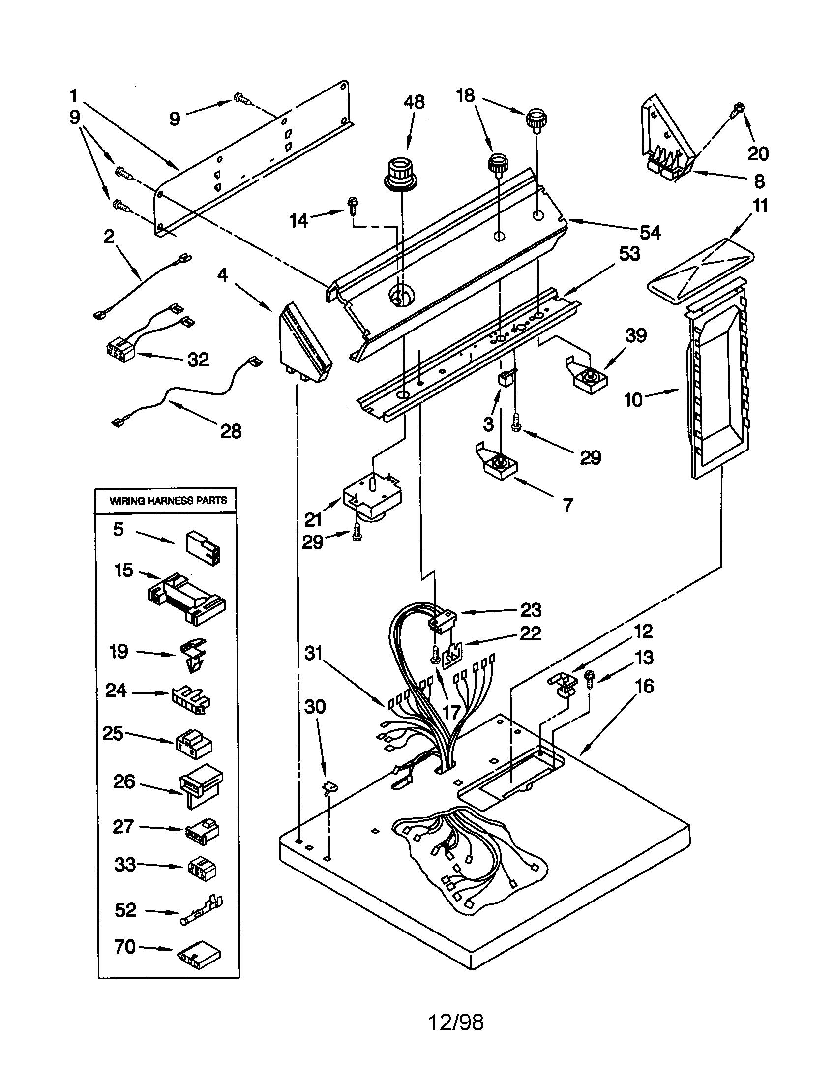 Whirlpool LGR8858EQ3 top and console diagram