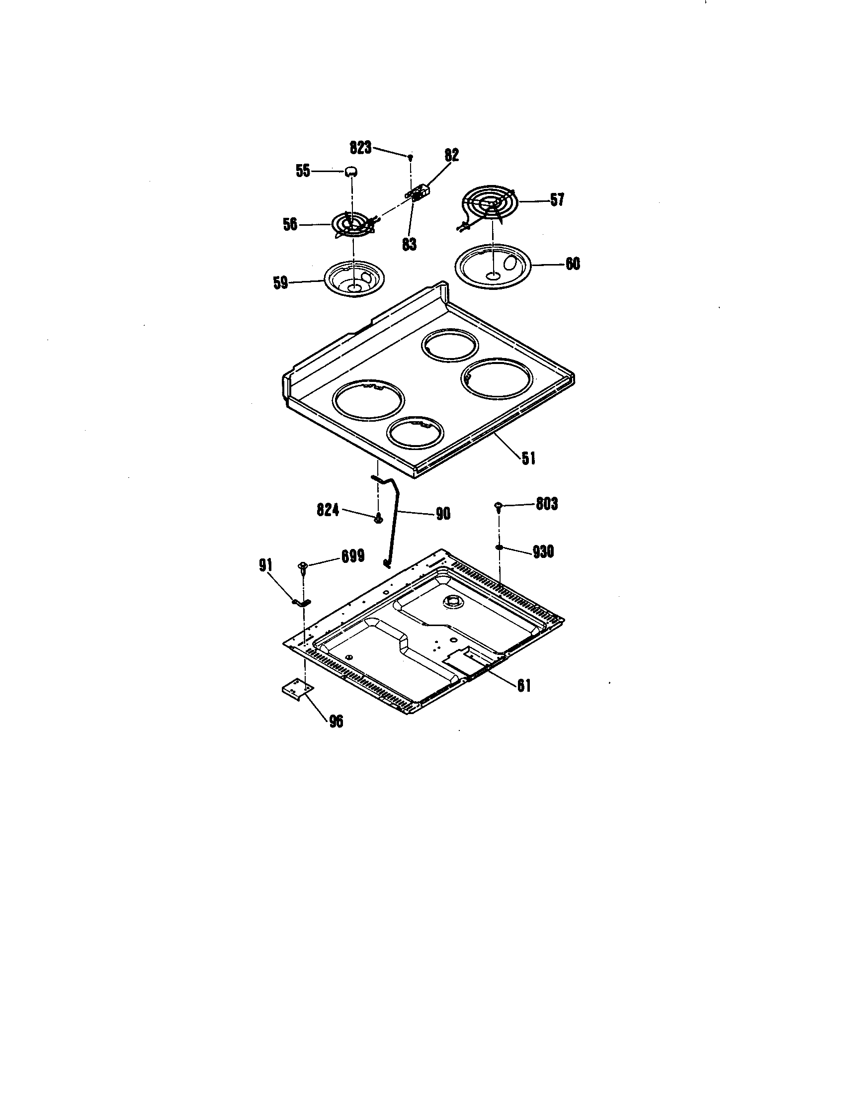 Kenmore 9119384990 main top diagram