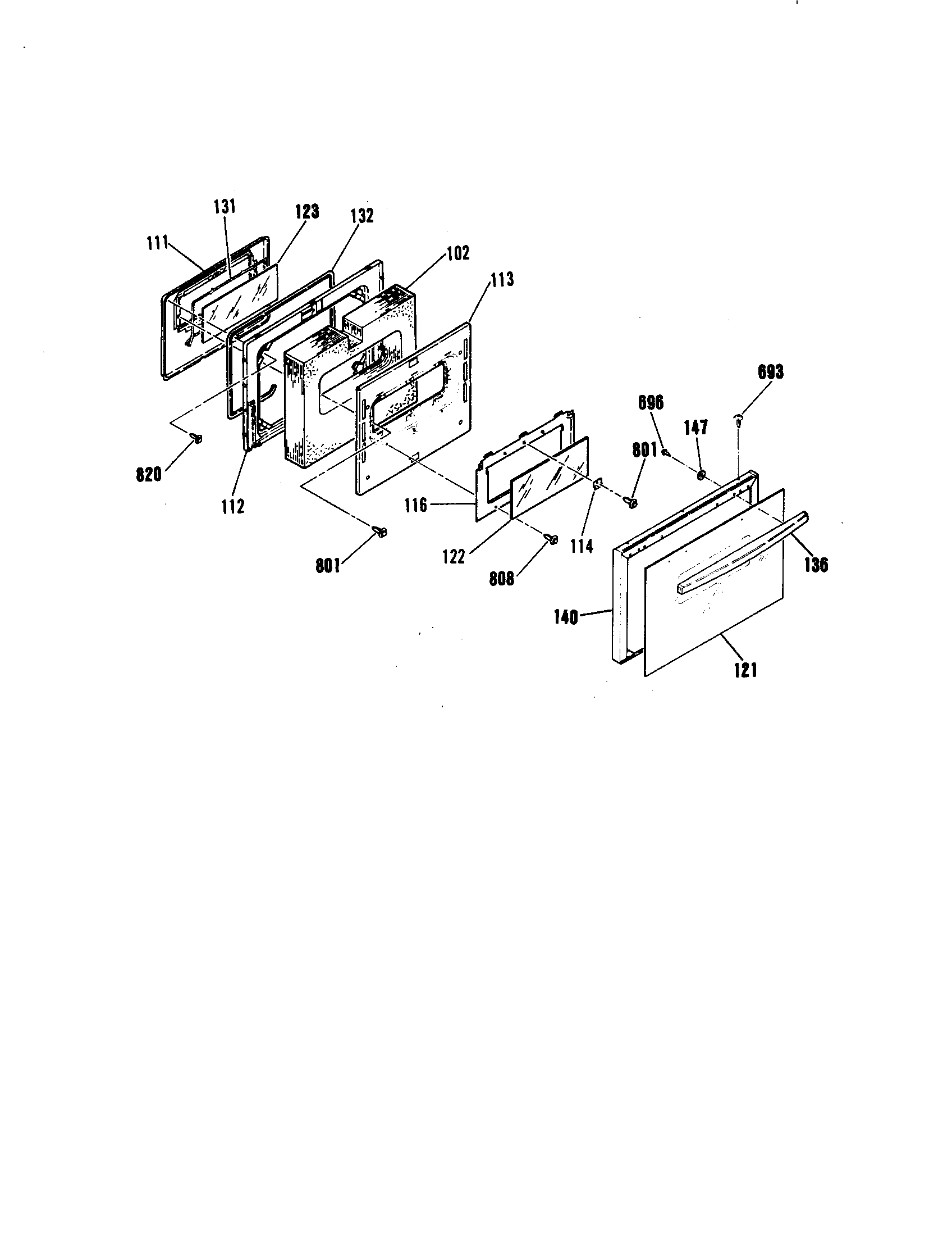 Kenmore 9119384990 oven door diagram