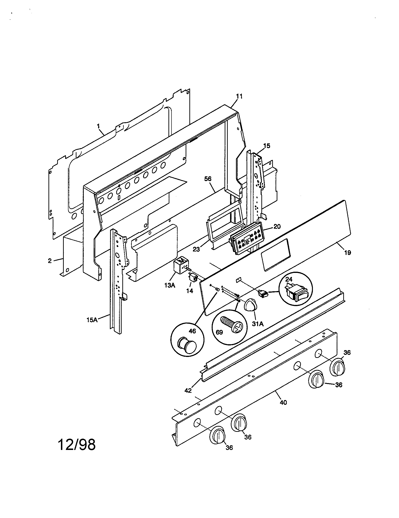 Kenmore 79075718892 backguard diagram