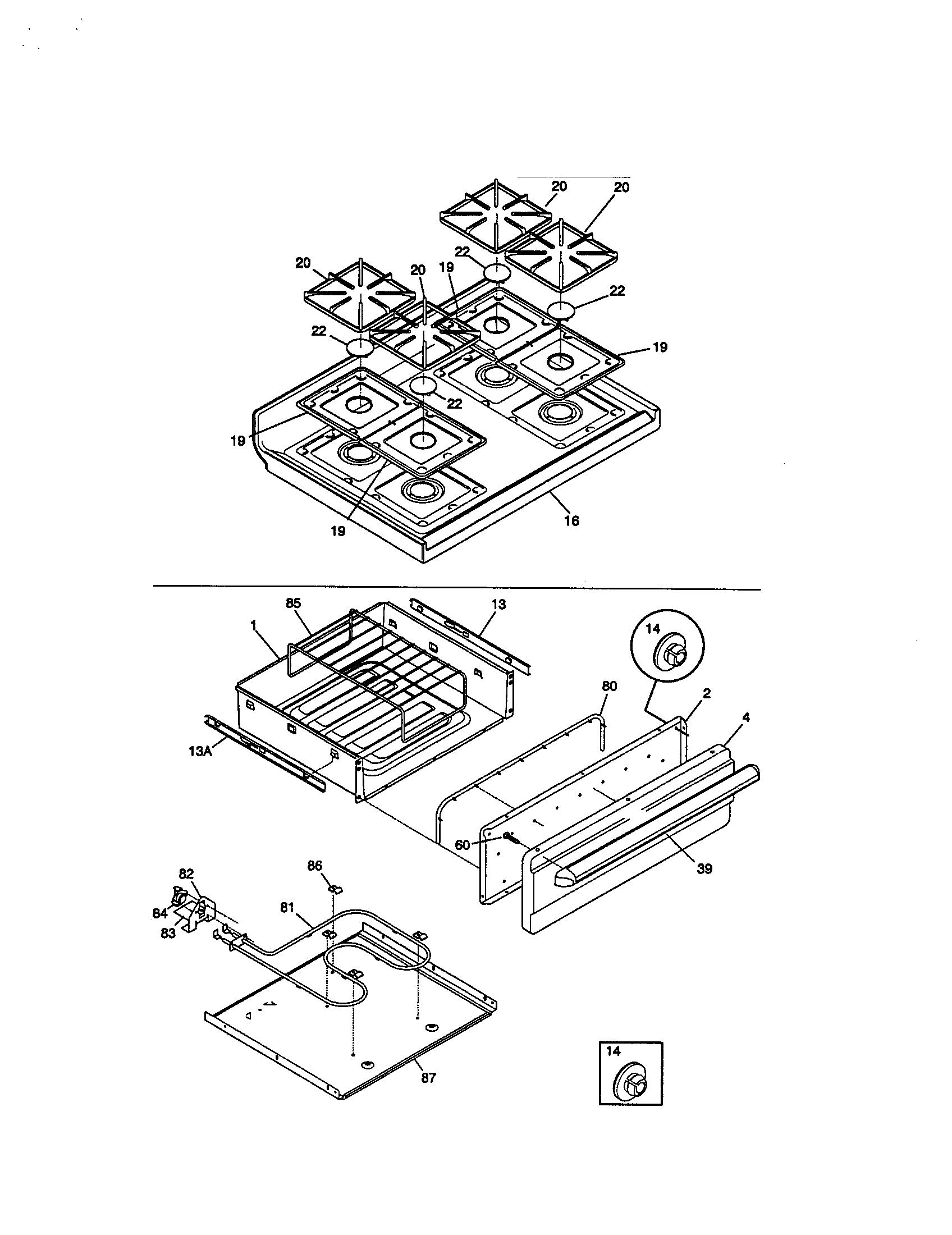 Kenmore 79075718892 top/drawer diagram