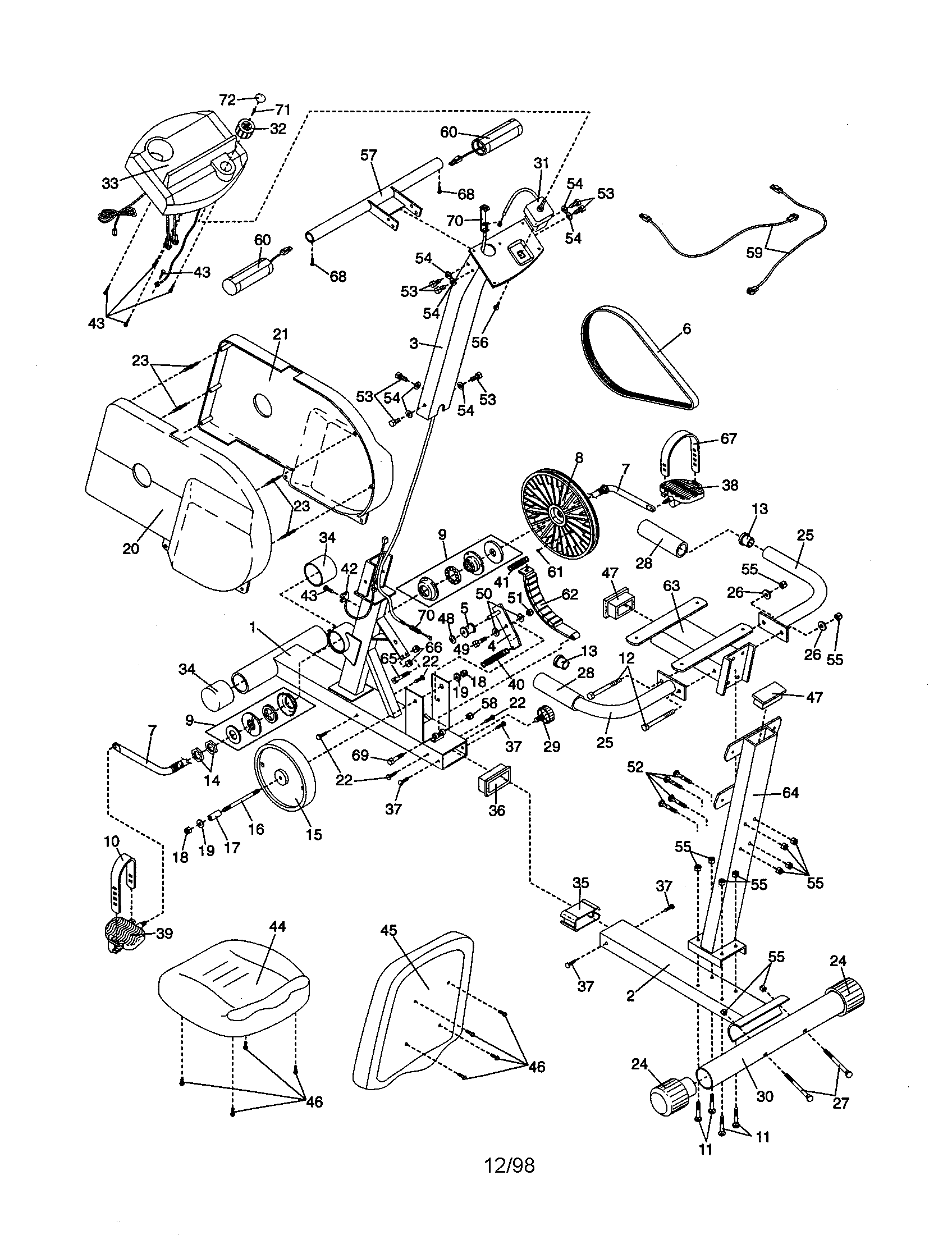 Weslo WLEX28080 unit parts diagram