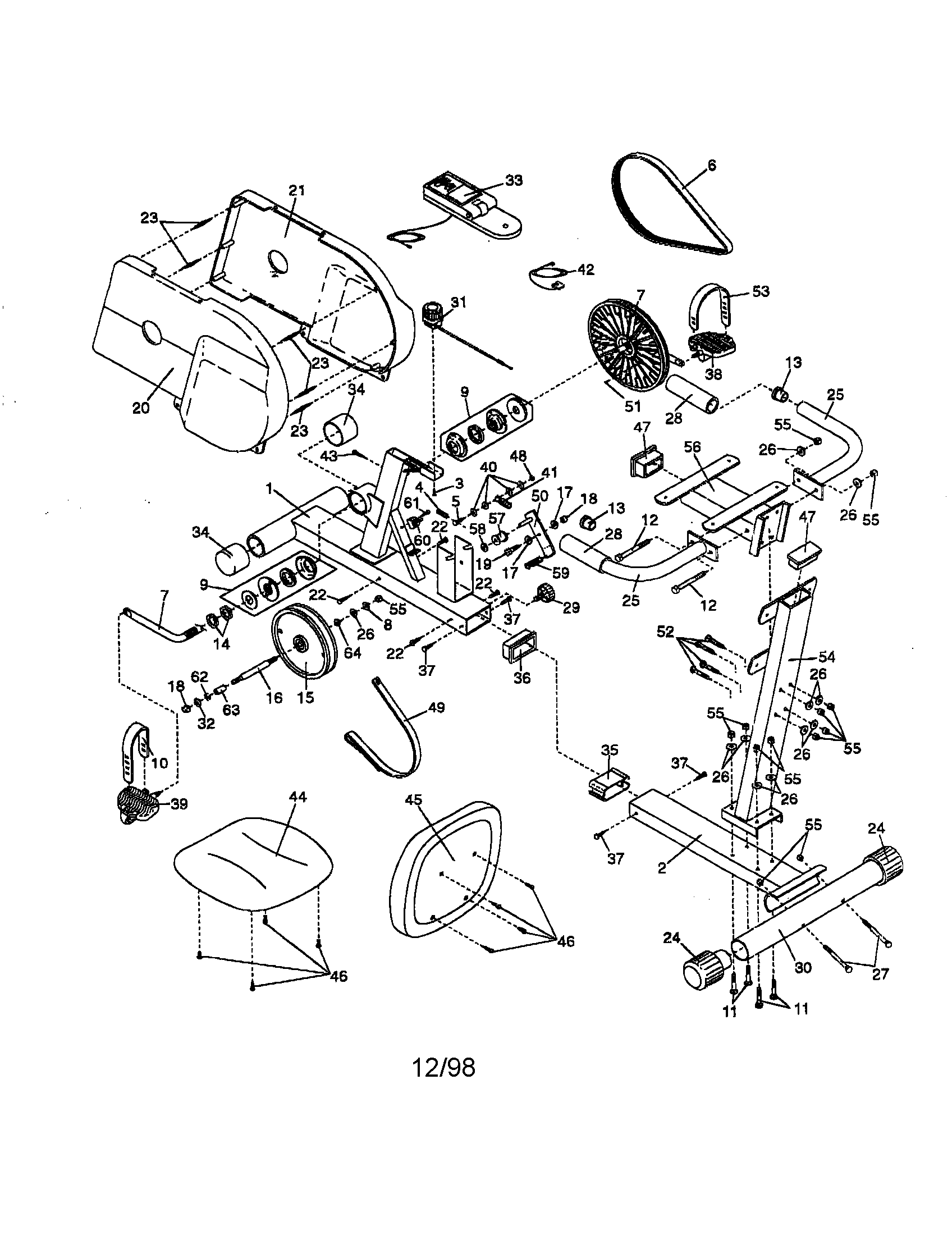 Weslo WLEX27480 unit parts diagram