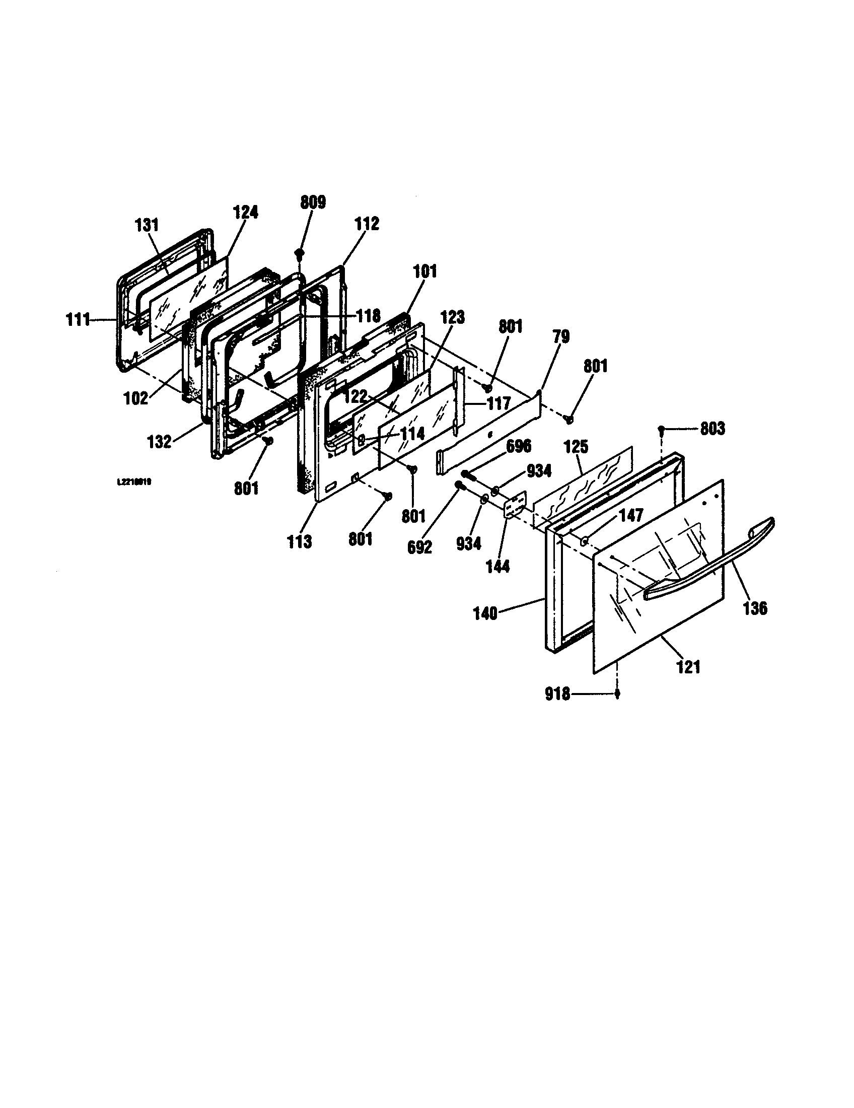 Kenmore 9114138990 upper door diagram