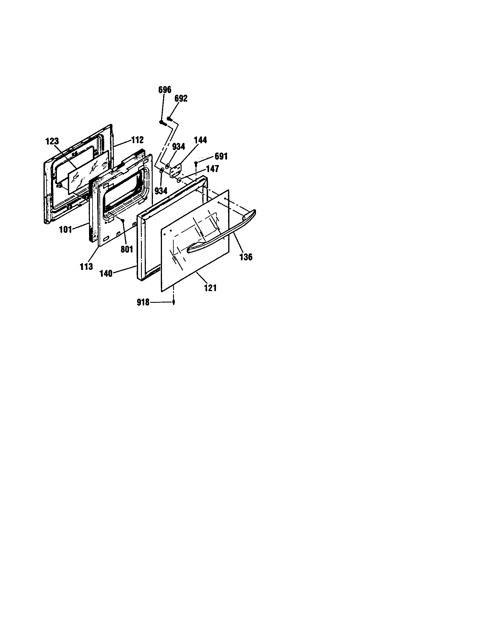 Kenmore 9114138990 lower door diagram
