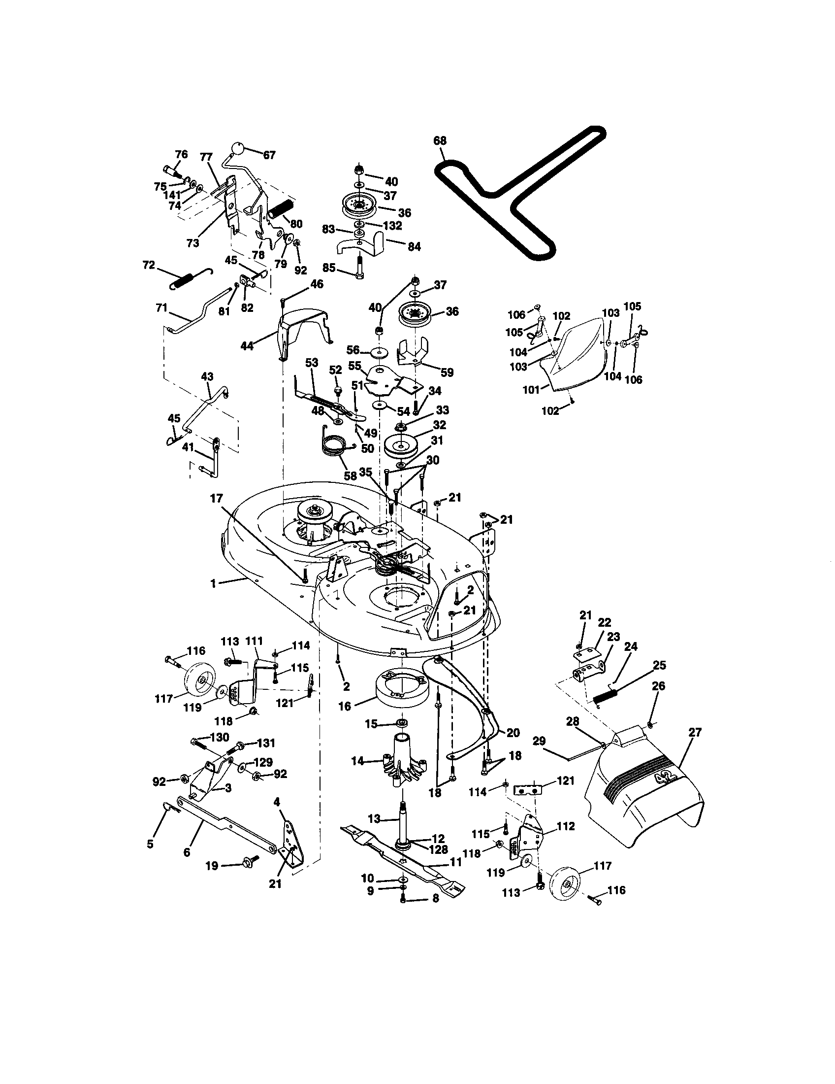 Craftsman 917271111 mower deck diagram