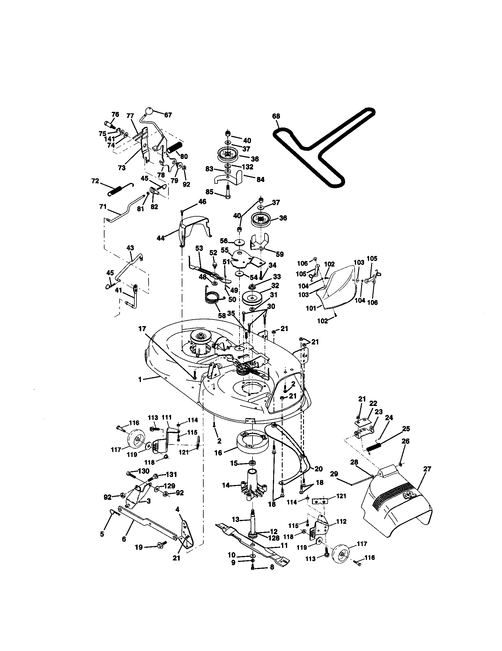 Craftsman 917271013 mower deck diagram