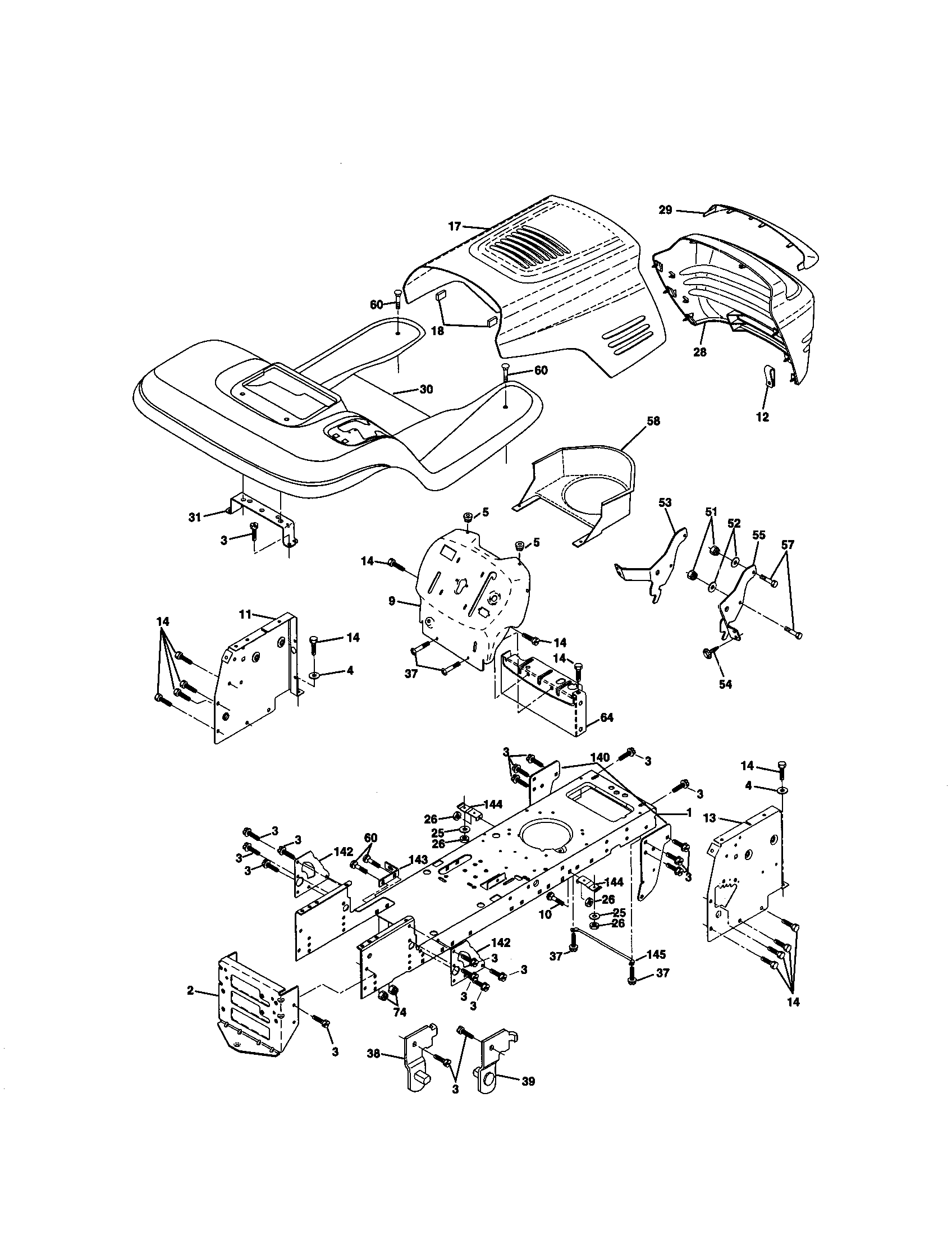 Craftsman 917271023 chassis and enclosures diagram
