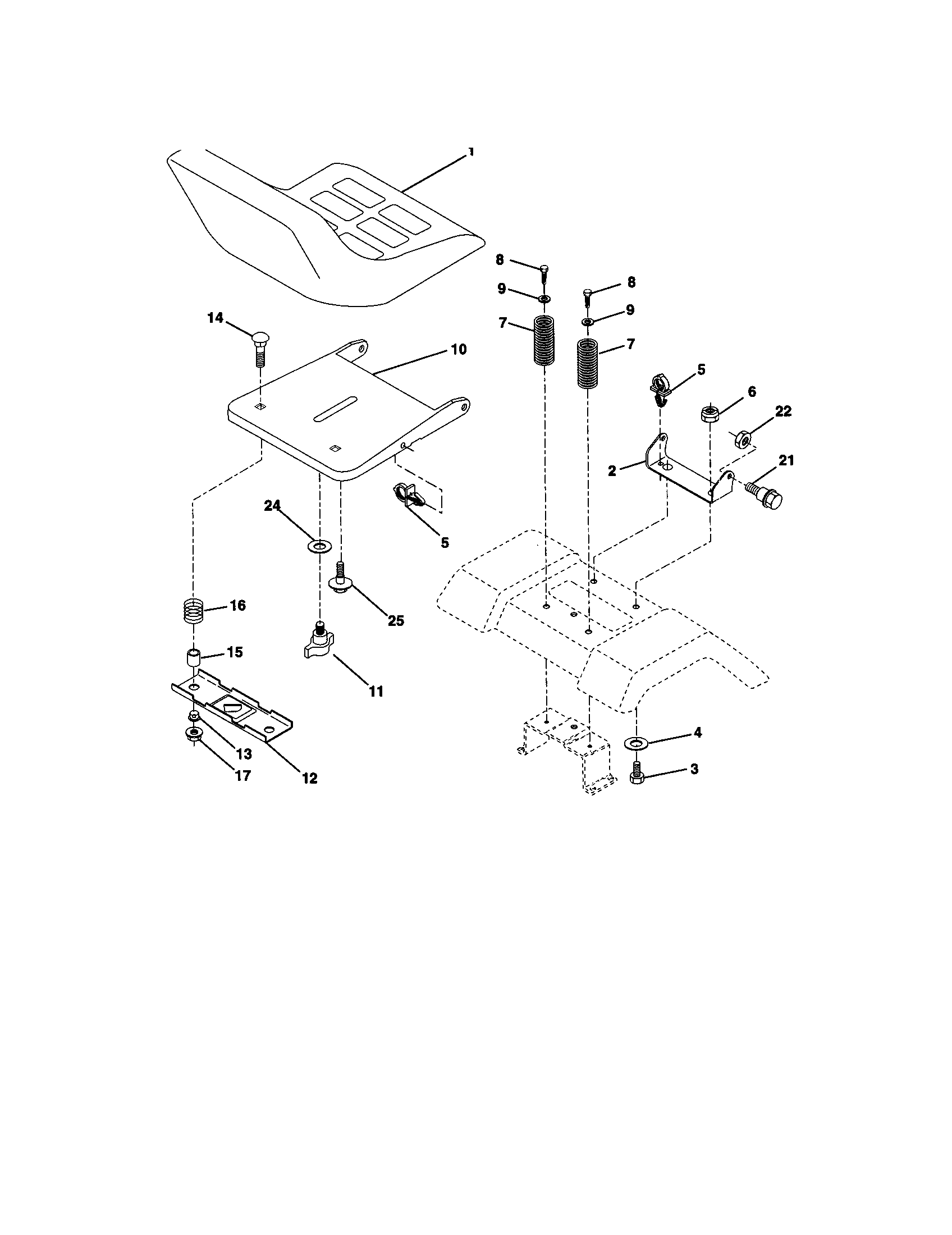 Craftsman 917271023 seat assembly diagram
